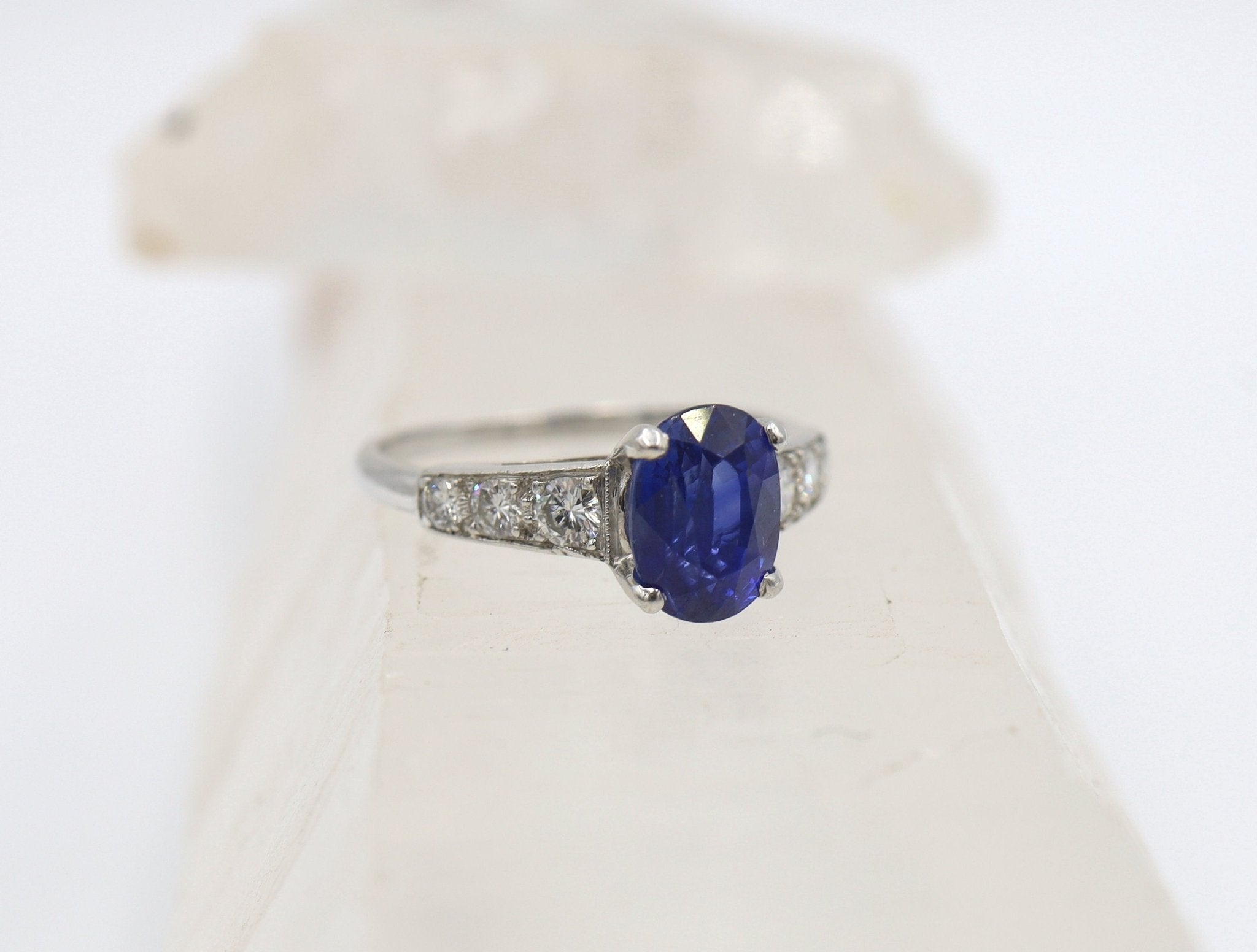Platinum Sapphire and Diamond Ring - Petra Star