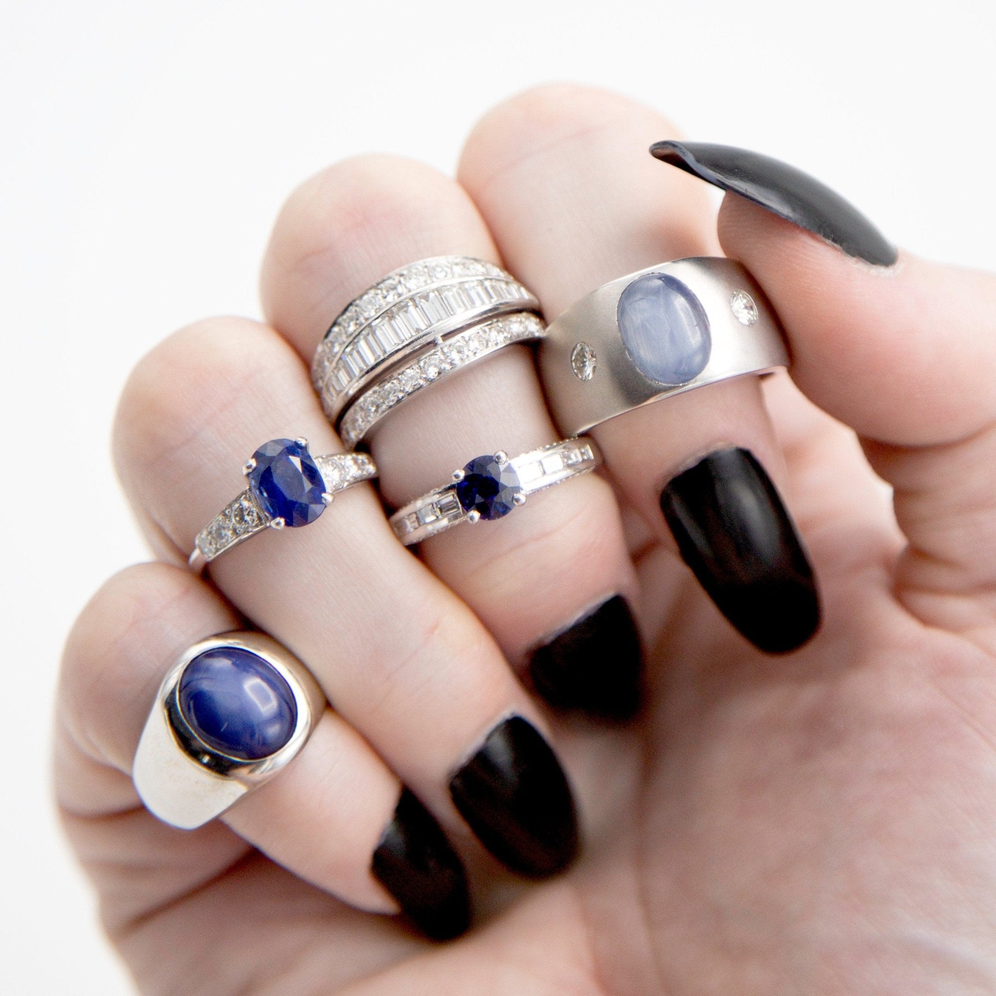 Platinum Sapphire and Diamond Ring - Petra Star