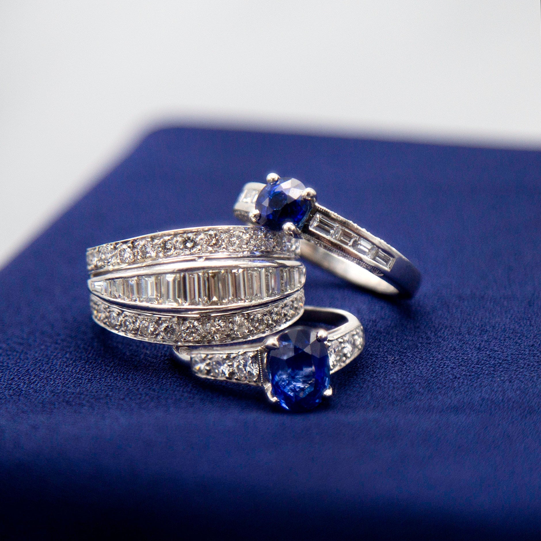 Platinum Sapphire and Diamond Ring - Petra Star