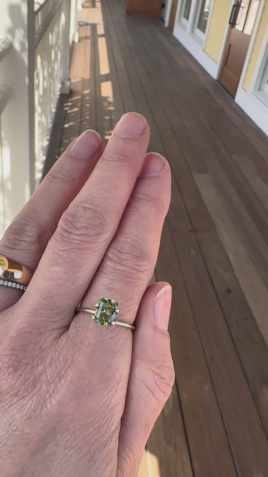 Australian Green Yellow Sapphire | 1.42 ct Radiant Cut | Ethically Mined | Petra Star