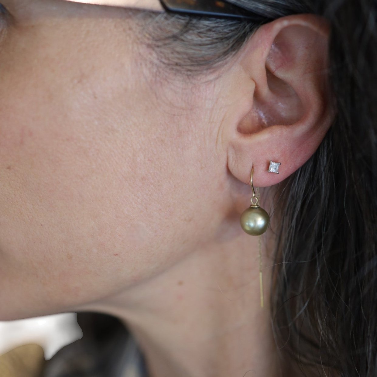 Princess Cut Martini Studs - Petra Star