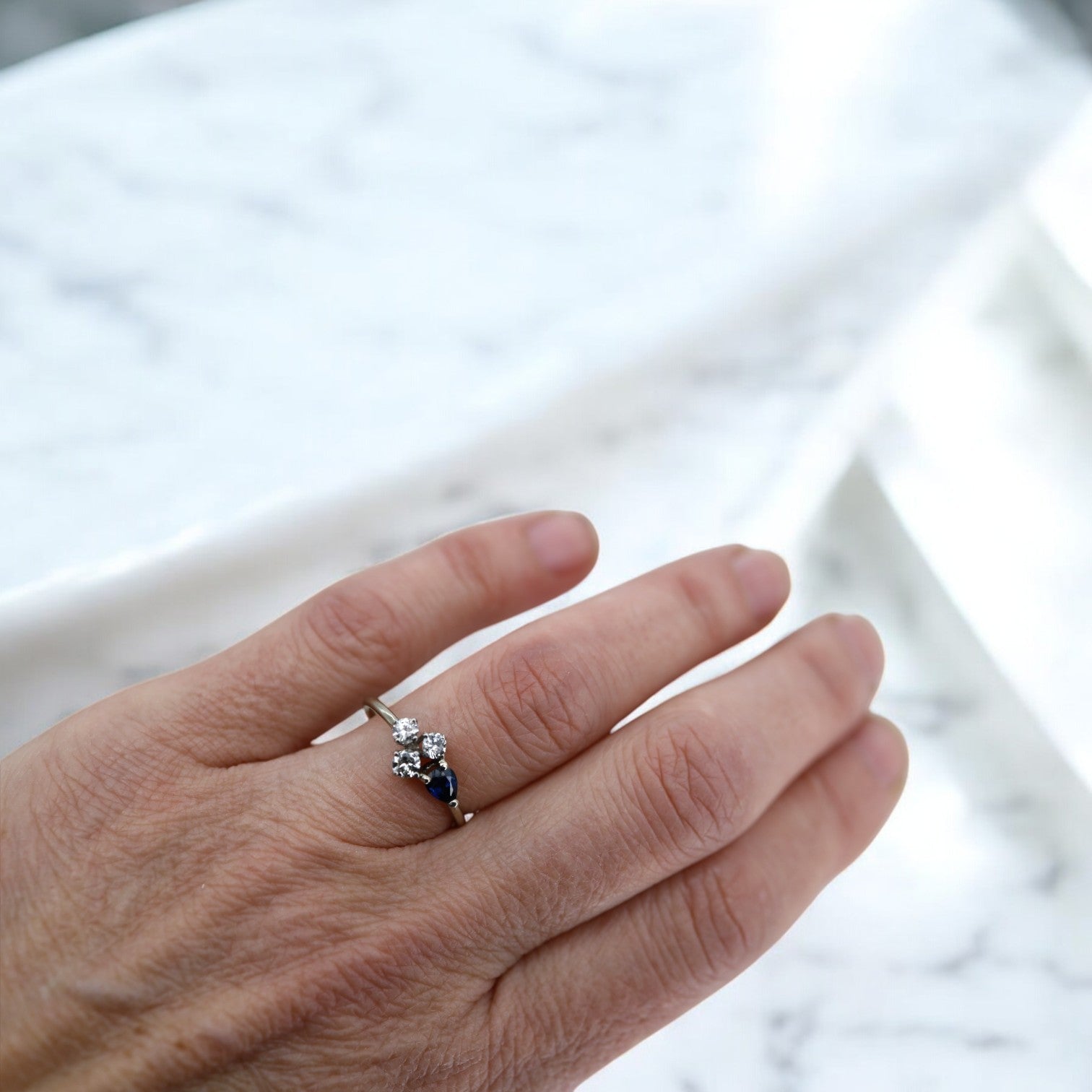 Quatrefoil Sapphire and Diamond Ring - Petra Star