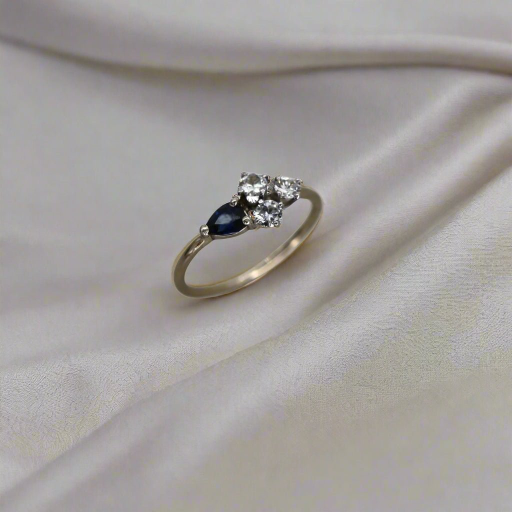 Quatrefoil Sapphire and Diamond Ring - Petra Star