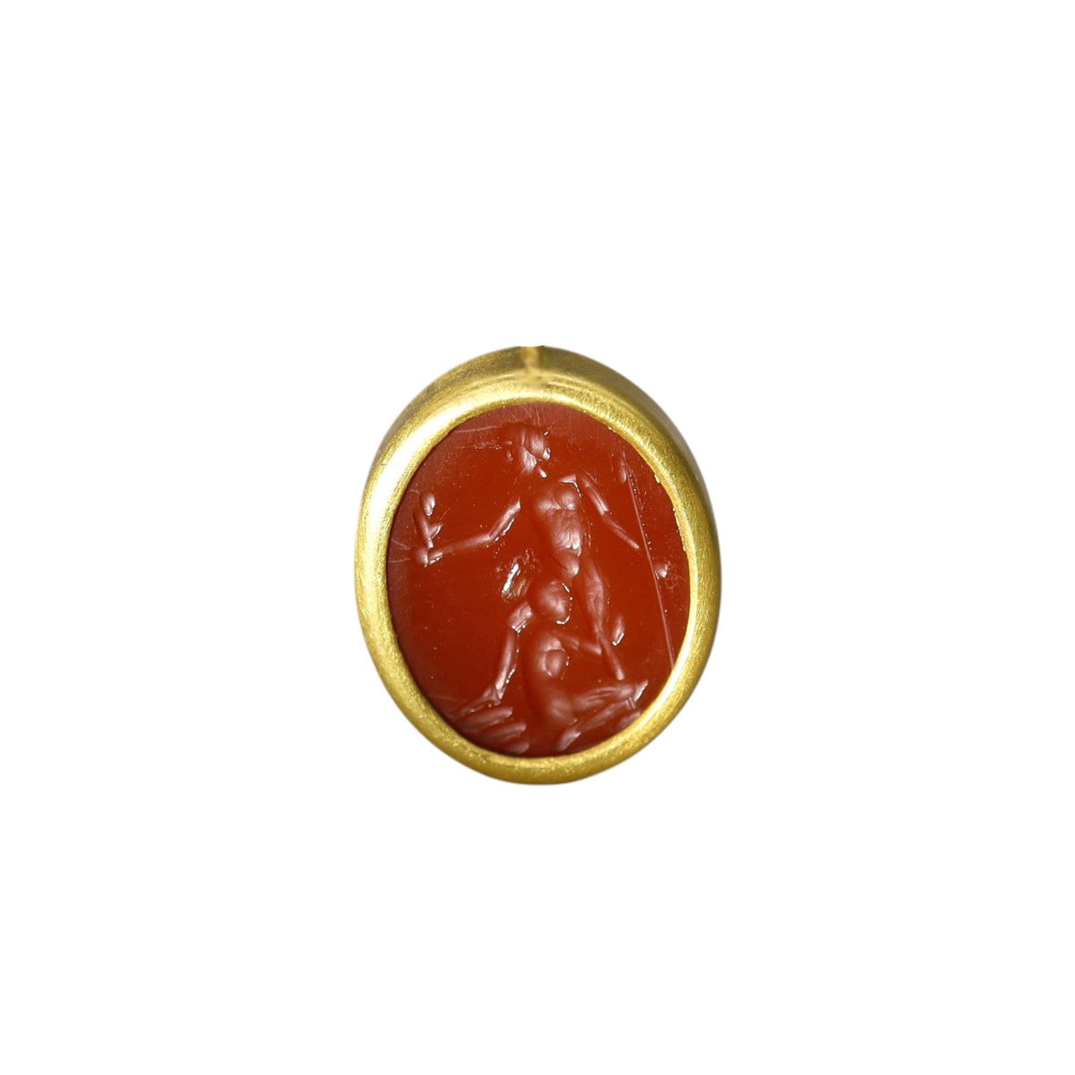 Rare Antique Carnelian Erotic Intaglio Pendant 14k Gold - Petra Star