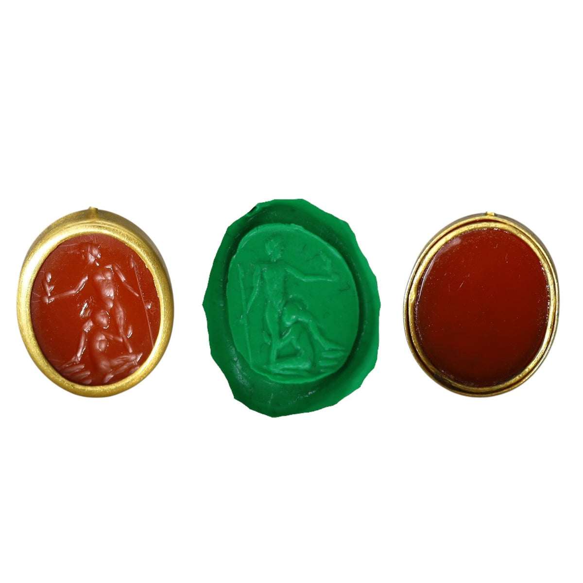 Rare Antique Carnelian Erotic Intaglio Pendant 14k Gold - Petra Star
