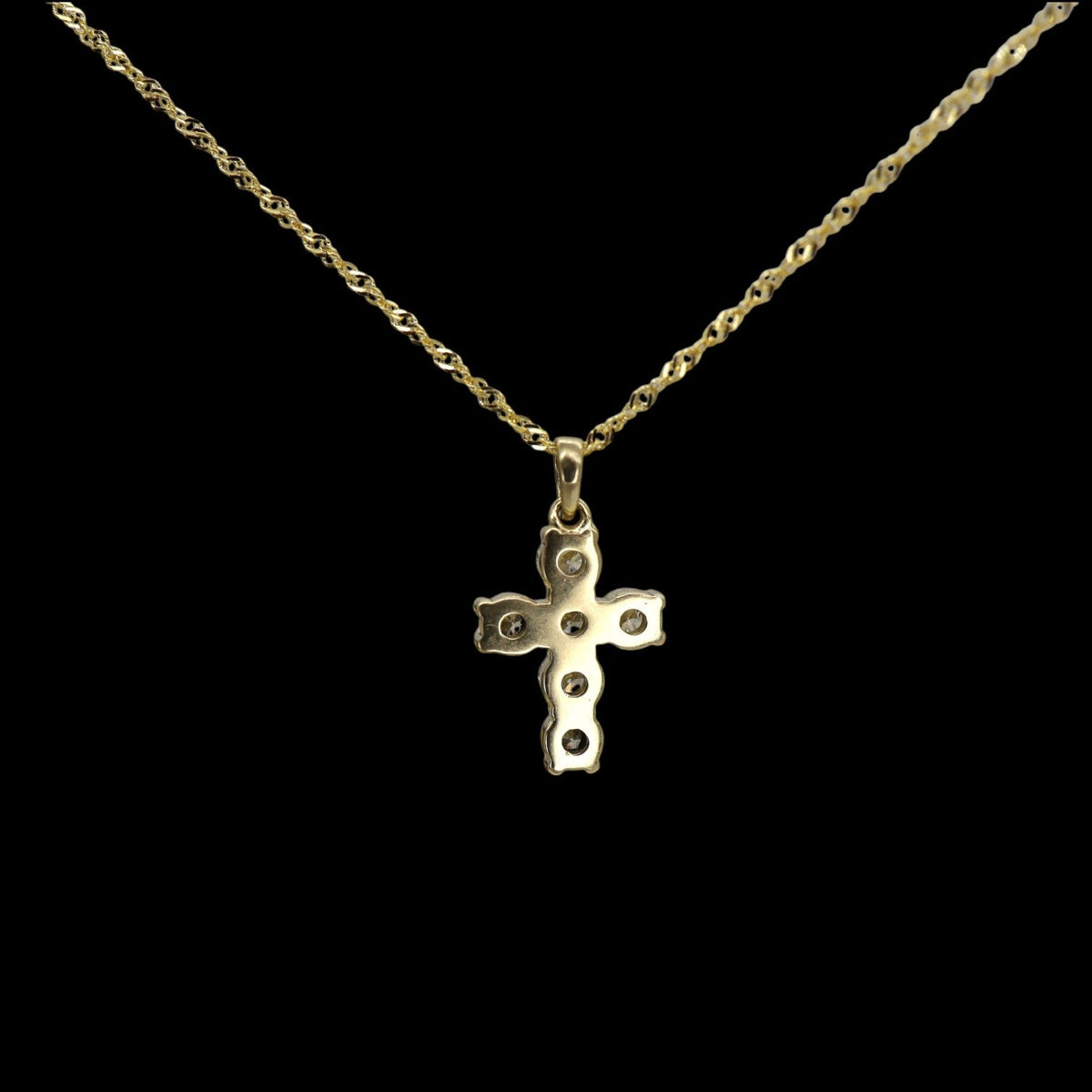 Reclaimed Diamond Cross Pendant | 14k Gold | 0.74 CTW Round Brilliant | Petra Star - Petra Star