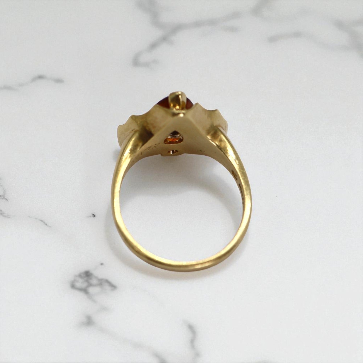 Retro Citrine Heart Ring - Petra Star