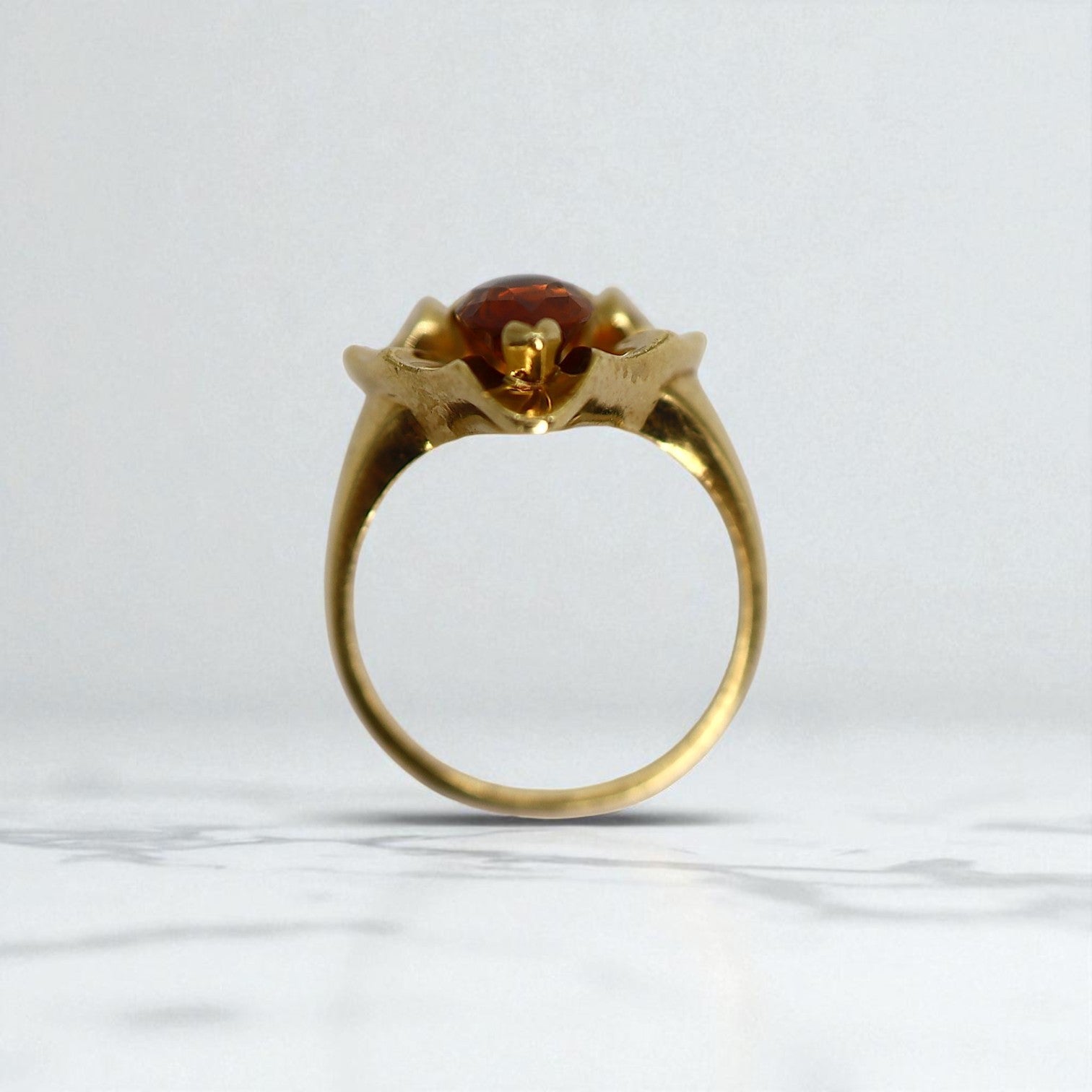 Retro Citrine Heart Ring - Petra Star
