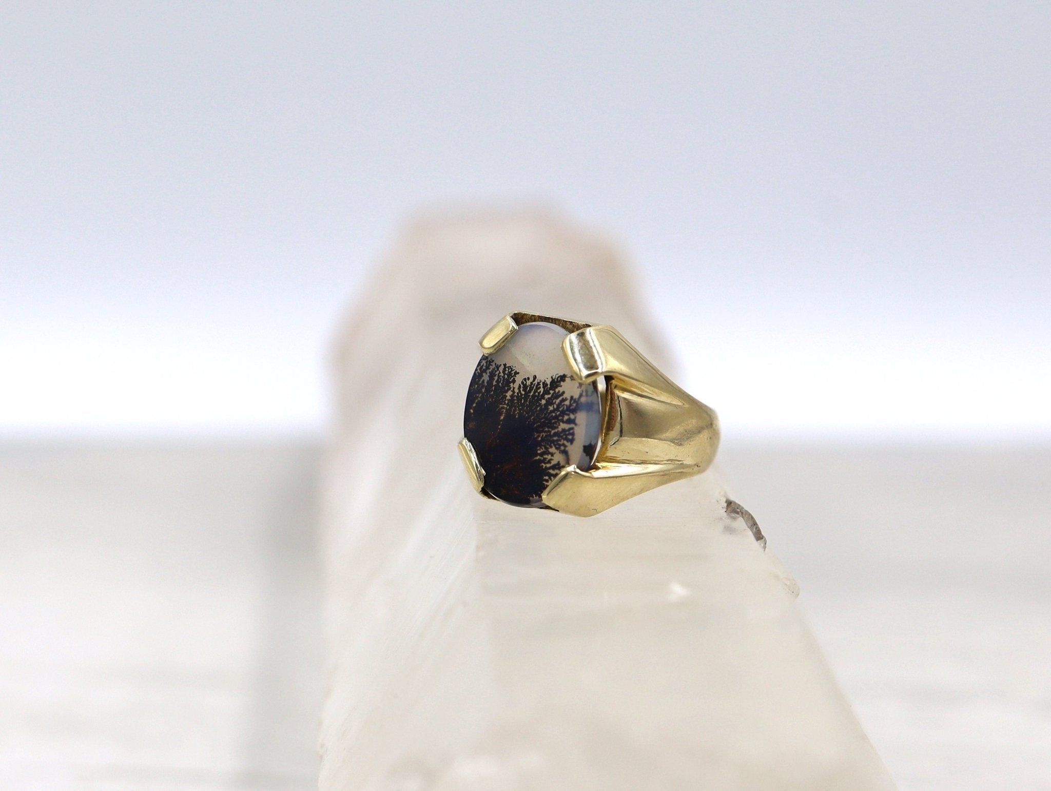 Retro Dendritic Agate Ring - Petra Star