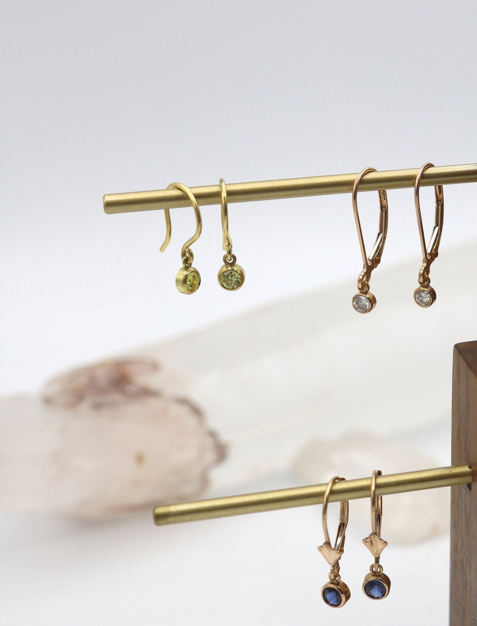Rose Gold Sapphire Earrings - Petra Star