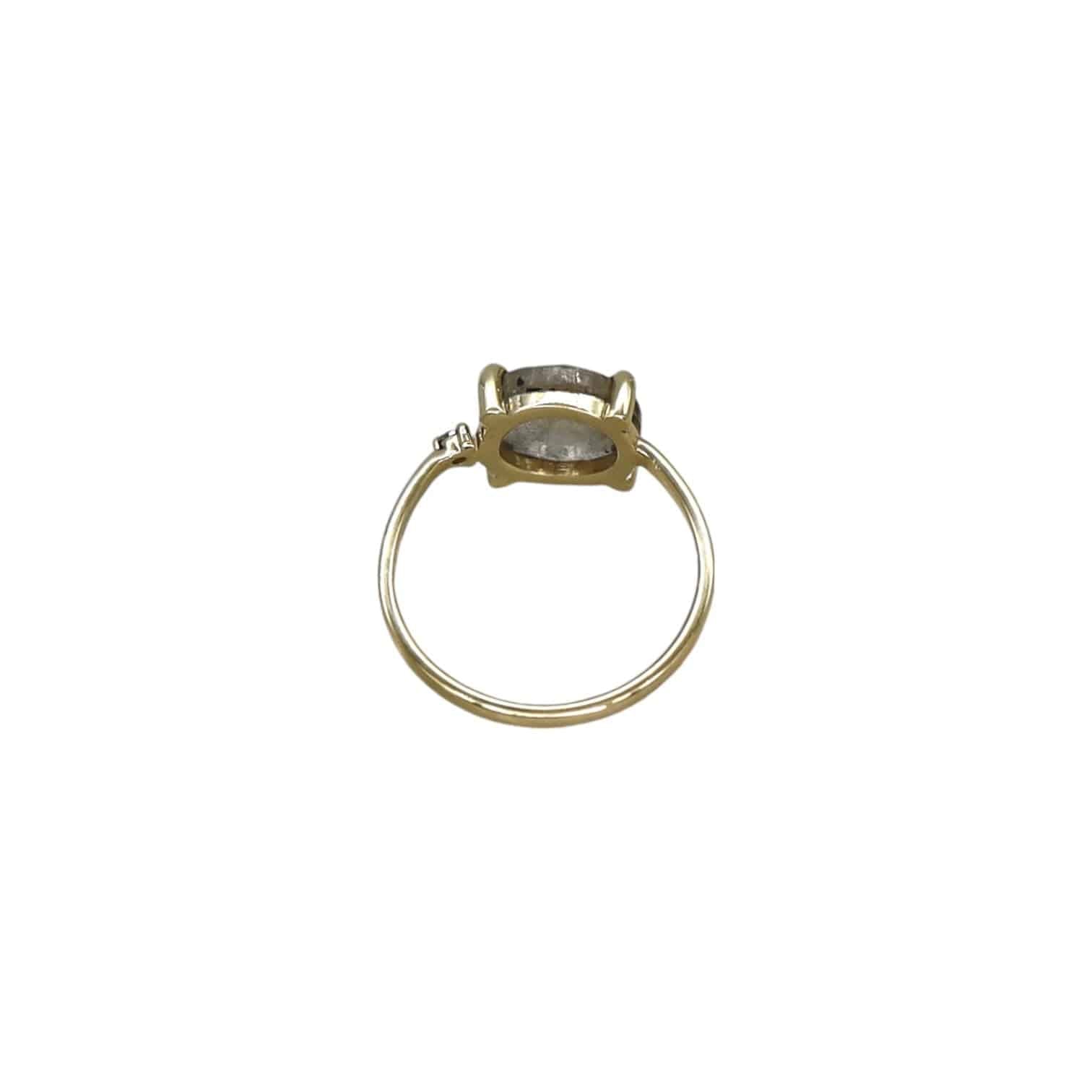 Salt and Pepper Sapphire Ring in 14k Gold - Petra Star