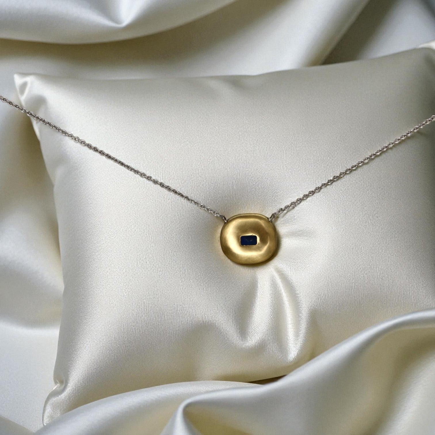Sapphire 18k White and Yellow Gold Necklace - Petra Star