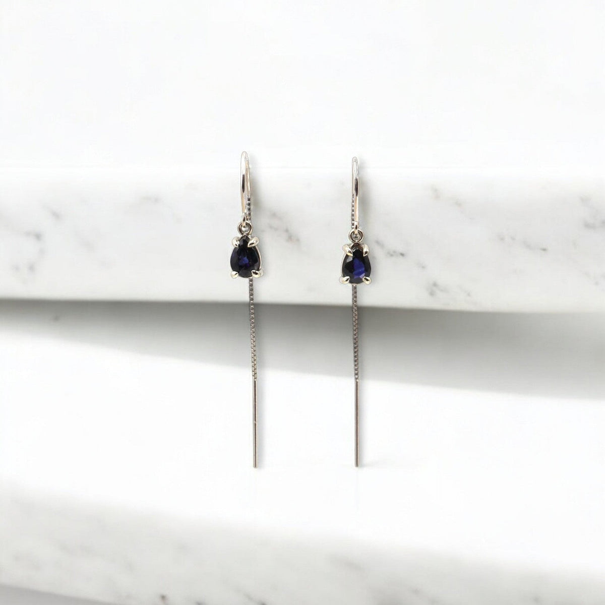 Sapphire Threaders in 14k White Gold - Petra Star