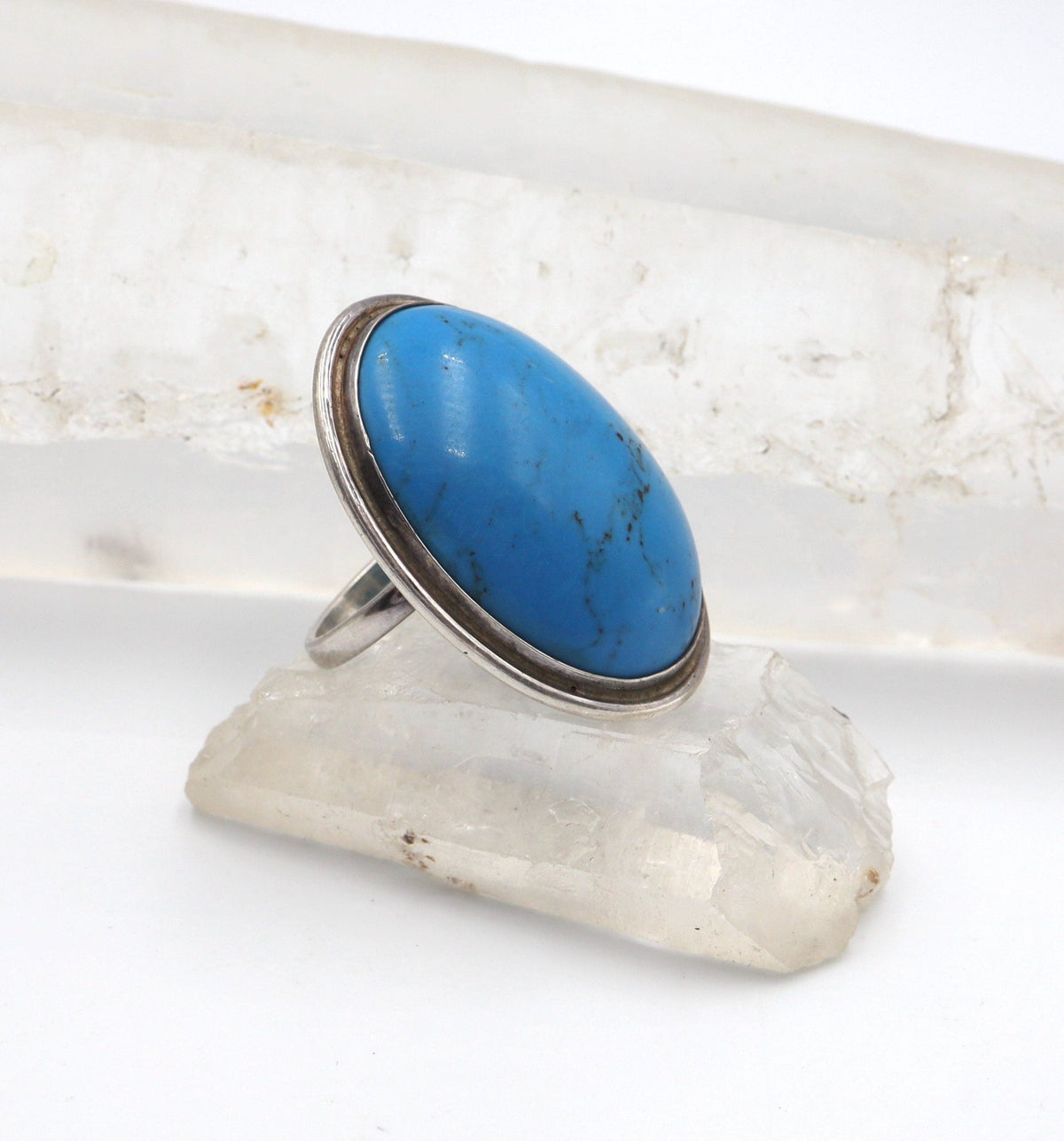 Silver Modernist Turquoise Ring - Petra StarRing