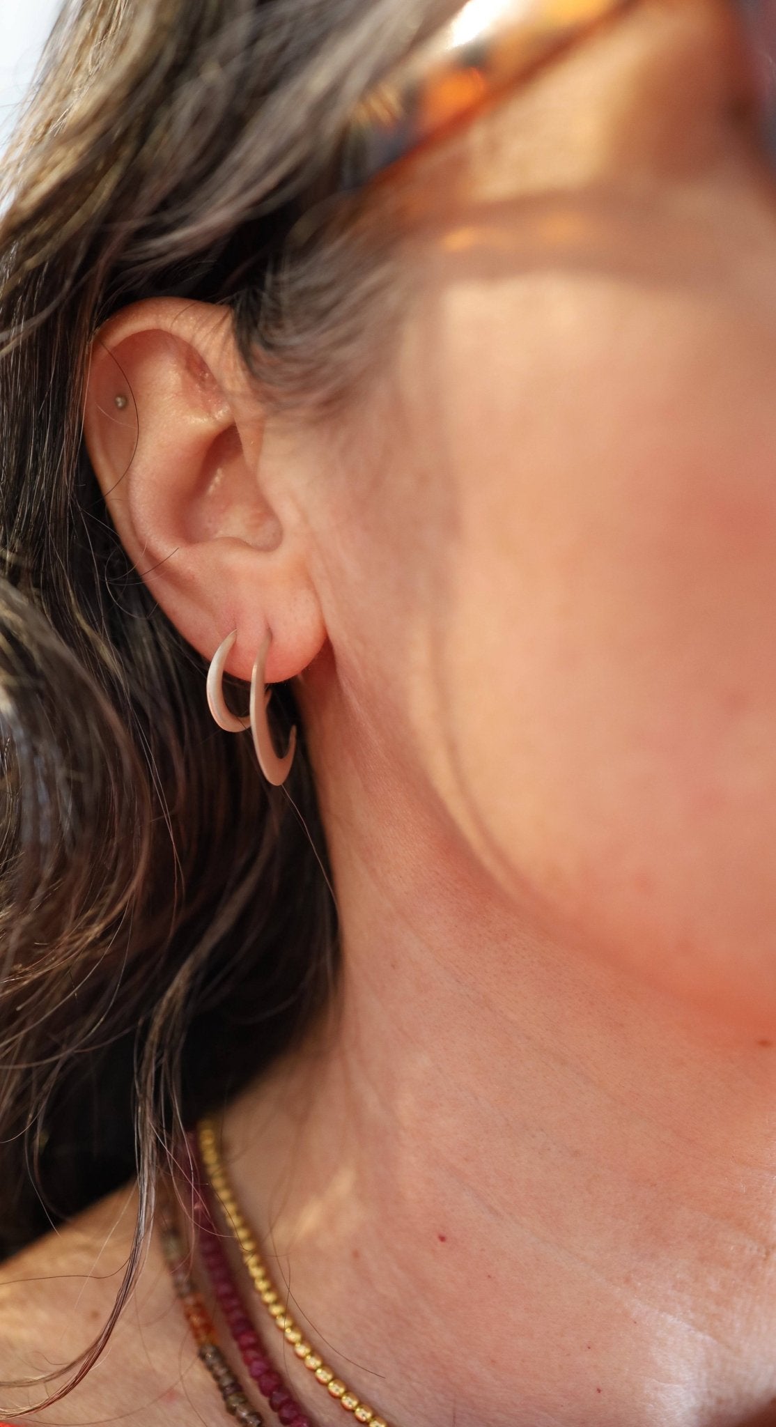 Silver Sade Hoops - Petra Star