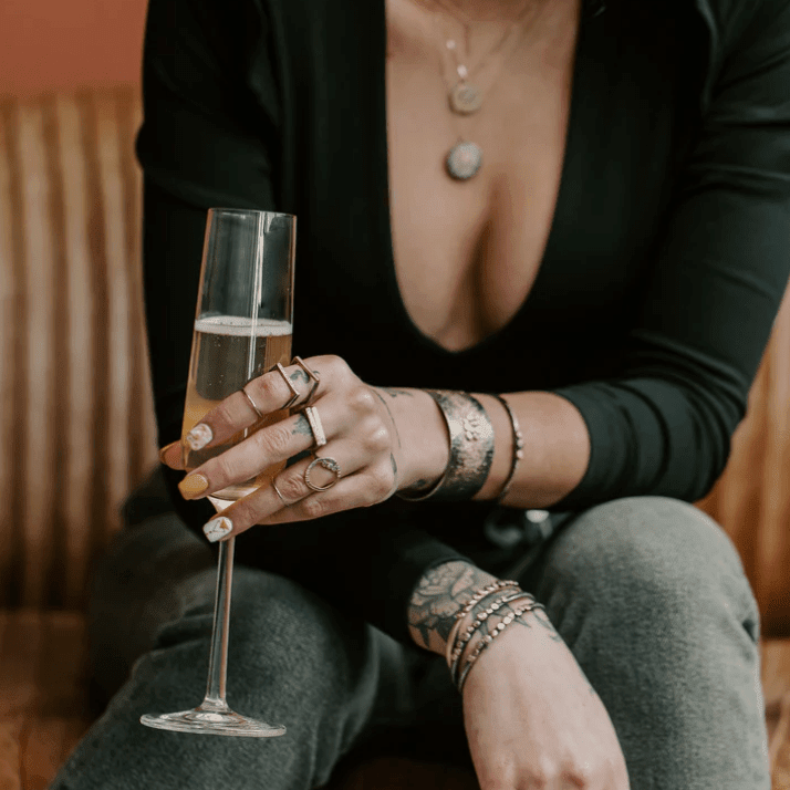 Slice Stacking Rings—18k Gold, Oxidized Silver & Reclaimed Brilliant Diamonds - Petra Star