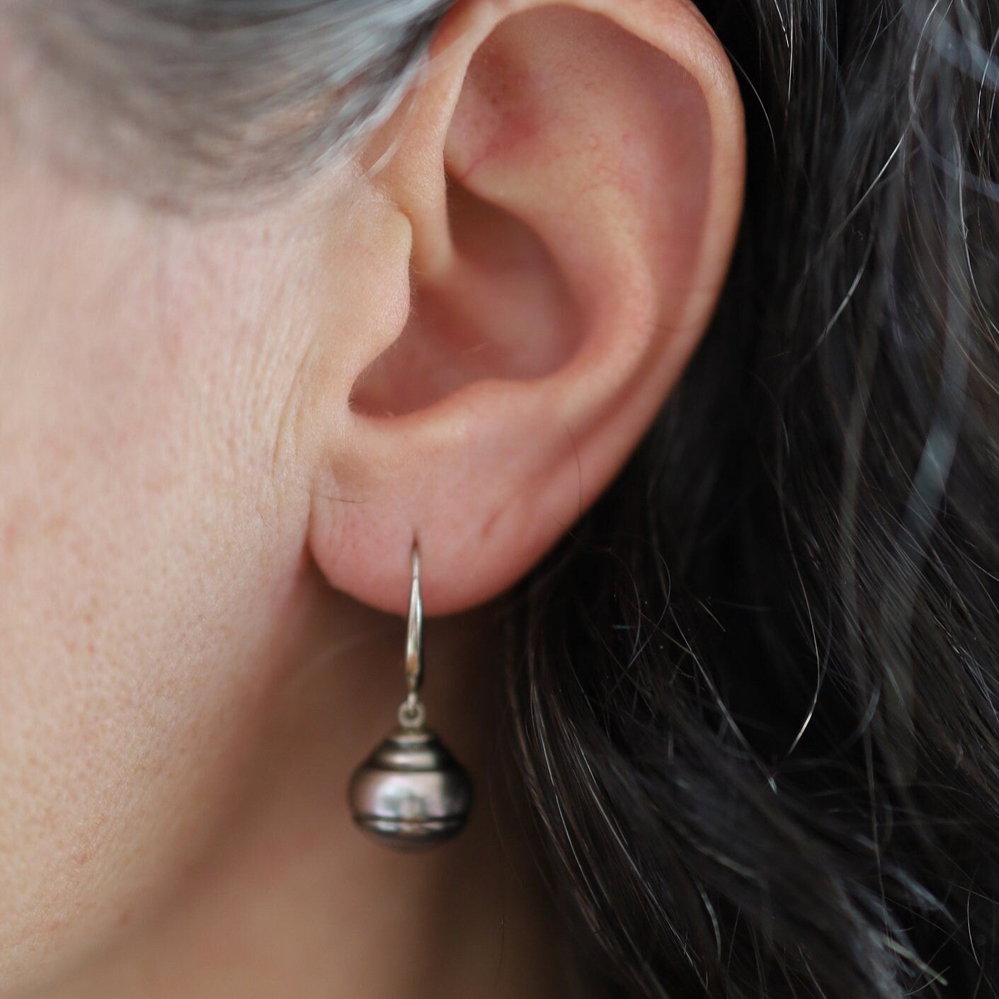 South Sea Pearl and Tahitian Pearl Drop Earrings in 14k White Gold - Petra Star
