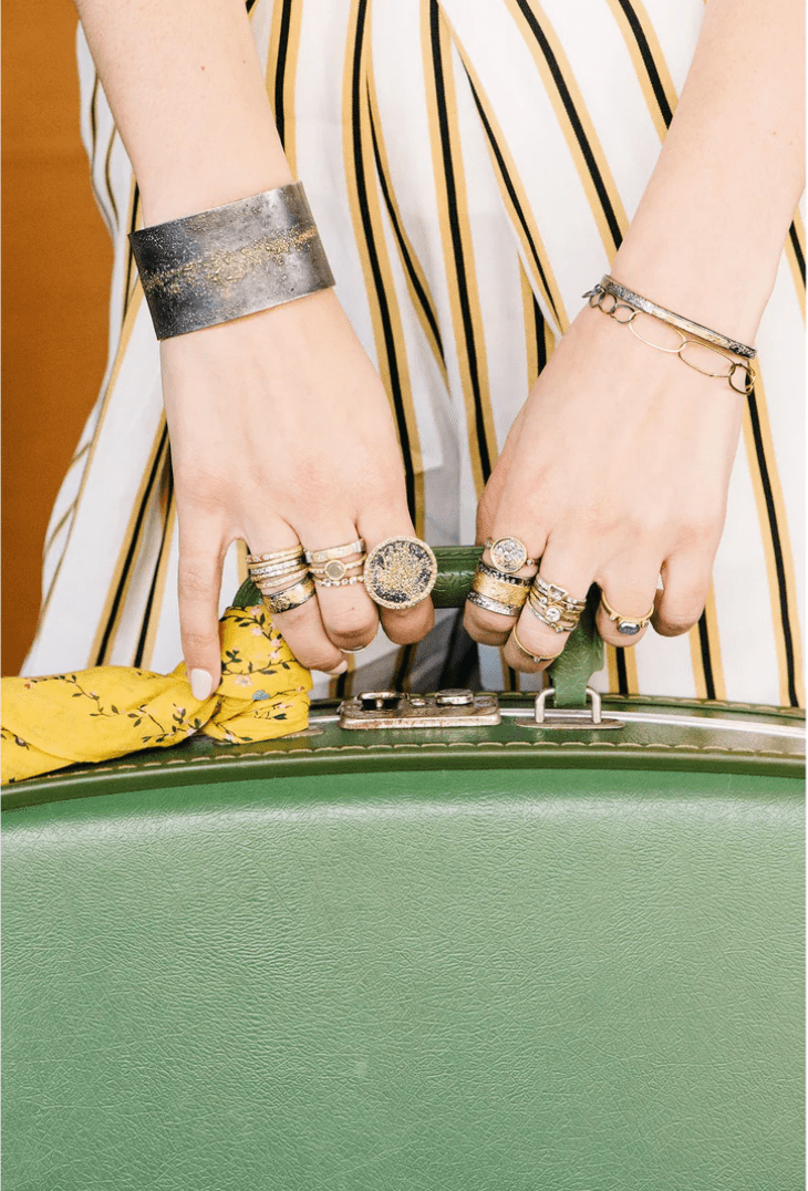 Starry Night Cuff—22k Gold Fused with Oxidized Silver - Petra Star