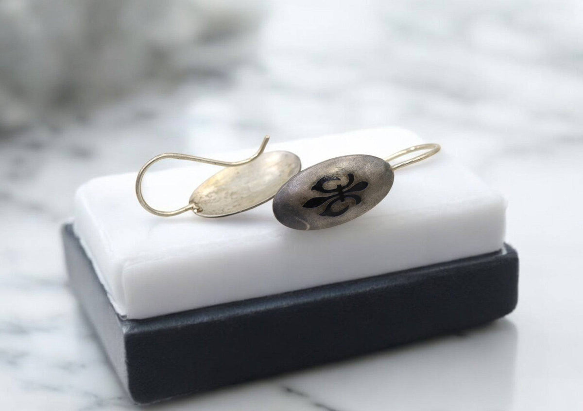 Sterling Silver Art Nouveau Fleur-de-Lys Earrings - Petra Star