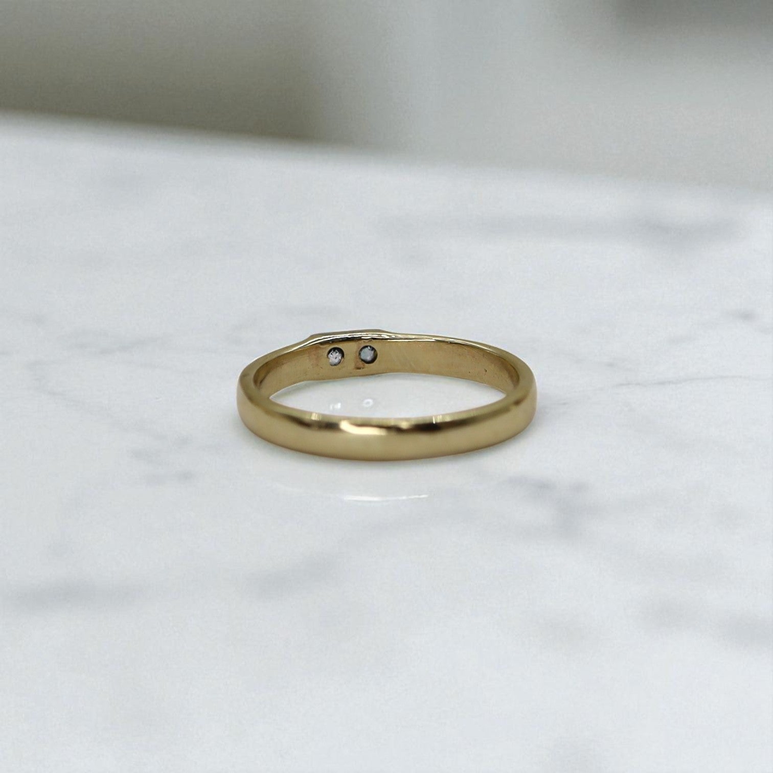 Sustainable Ring – Recycled 14k Gold & Platinum Art Deco Diamond Trim - Petra Star