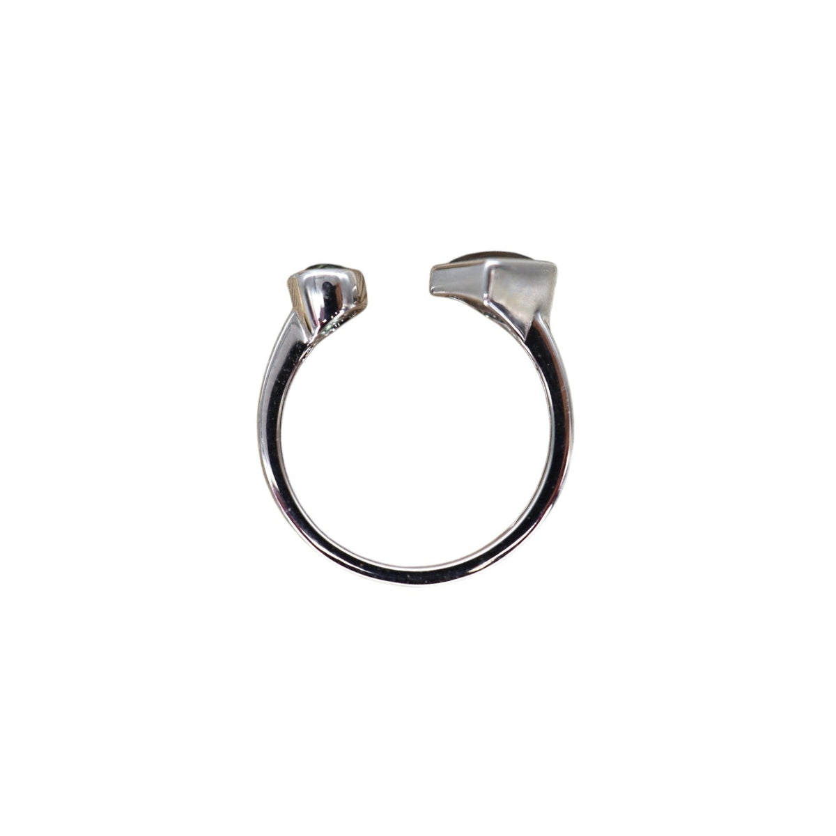 Toi et Moi Salt & Pepper Diamond & Teal Tourmaline Ring in 14k White Gold - Petra Star