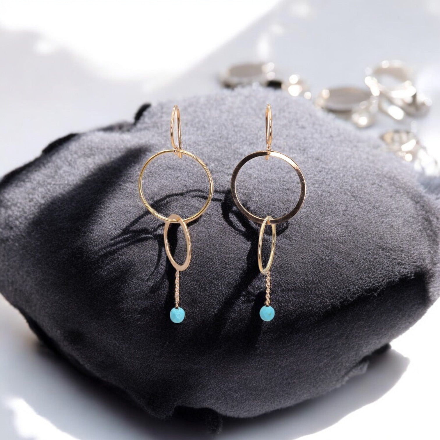 Turquoise Hoop Earrings - Petra Star