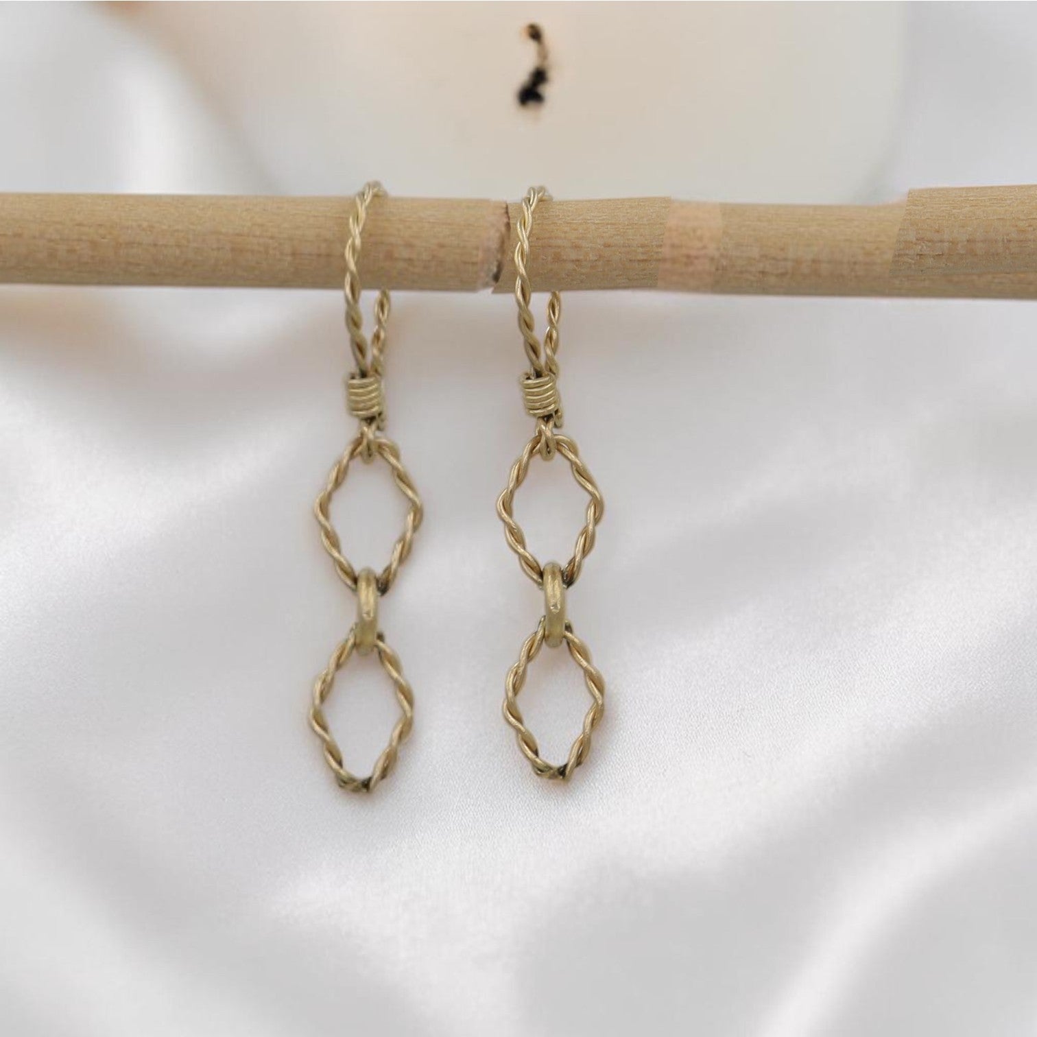 Twisted Rope Earrings in 14k Yellow Gold - Petra Star