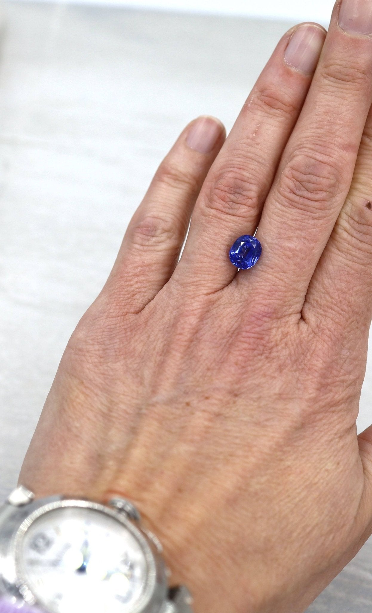 Unheated 3.70ct Ceylon Sapphire Georgian Inspired Three-Stone Ring | Petra Star - Petra Star