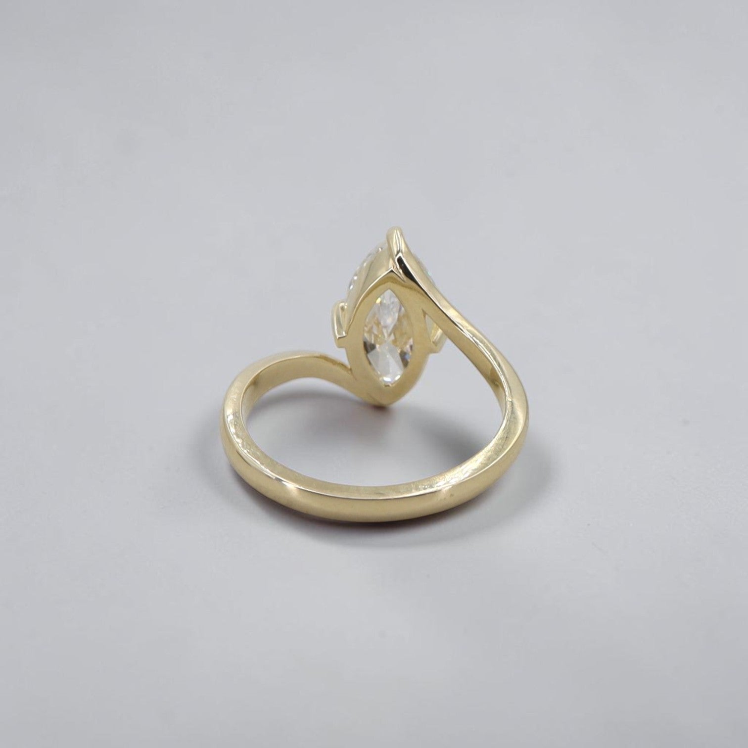 Vertical Marquise Solitaire Ring | 2ct Lab Diamond | 14k Yellow Gold | Petra Star Custom - Petra Star