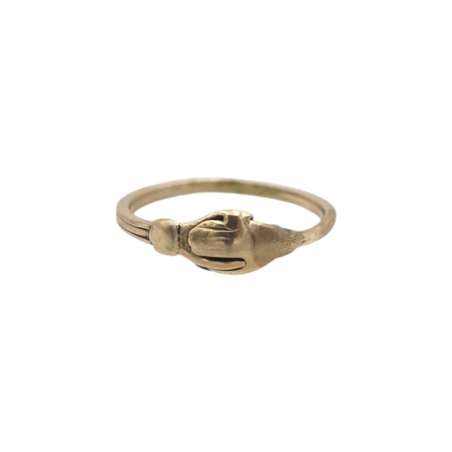 Victorian 14k Gold Fede Gimmel Ring - Petra Star