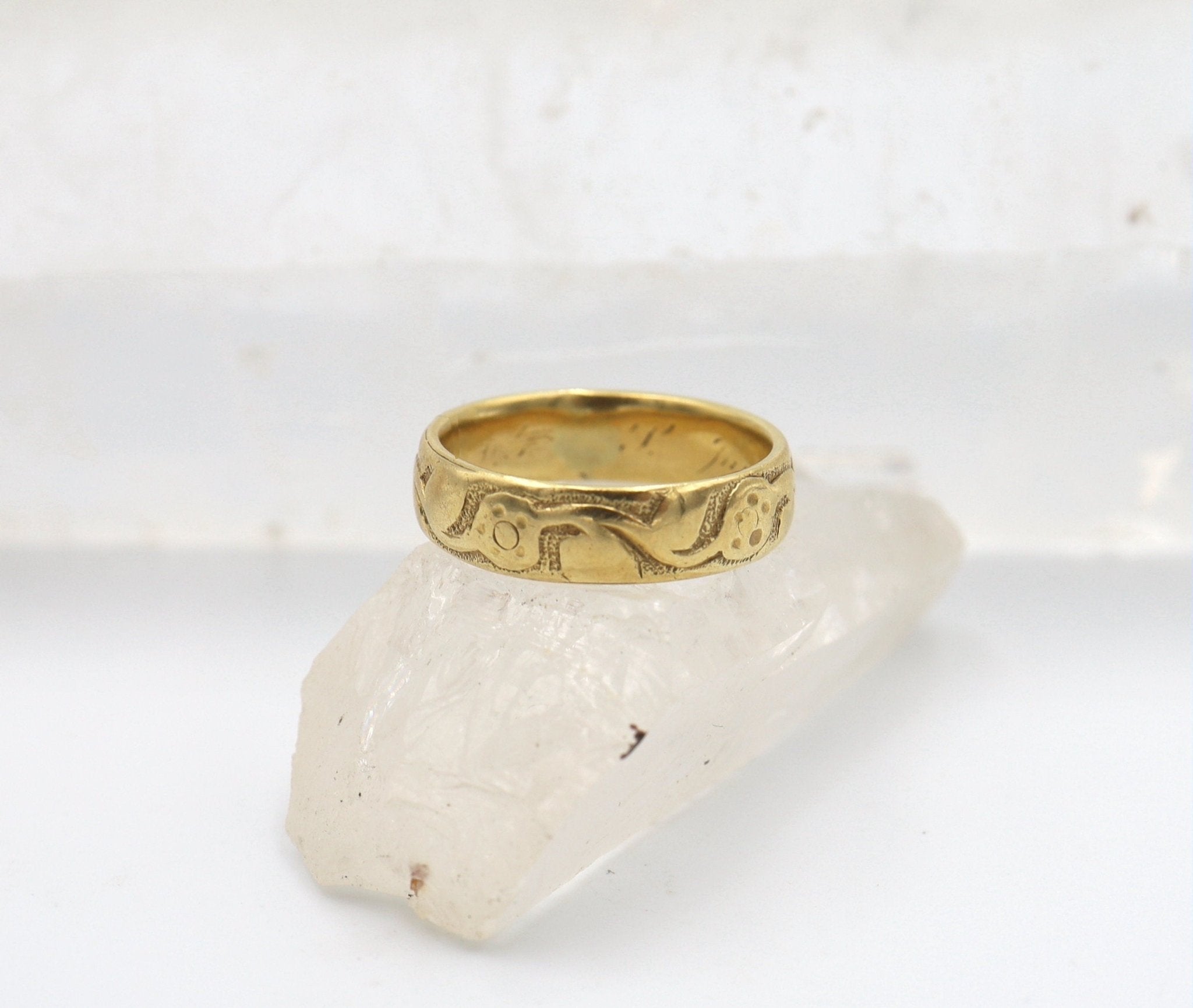 Victorian 18k Gold Band 5 MM Wide Finger Size 5 - Petra Star