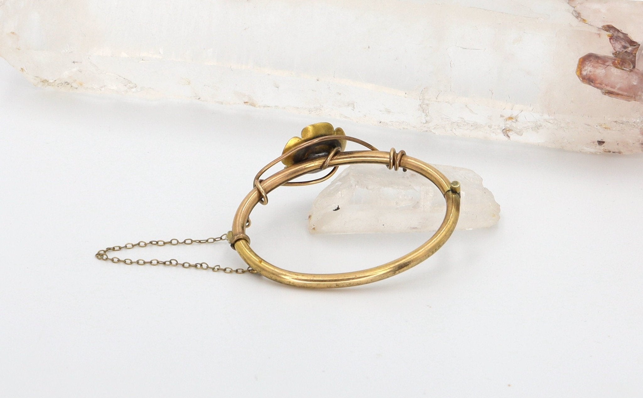 Victorian Bangle Bracelet Gold Filled Flower Bangle Bracelet Childs Size - Petra Star