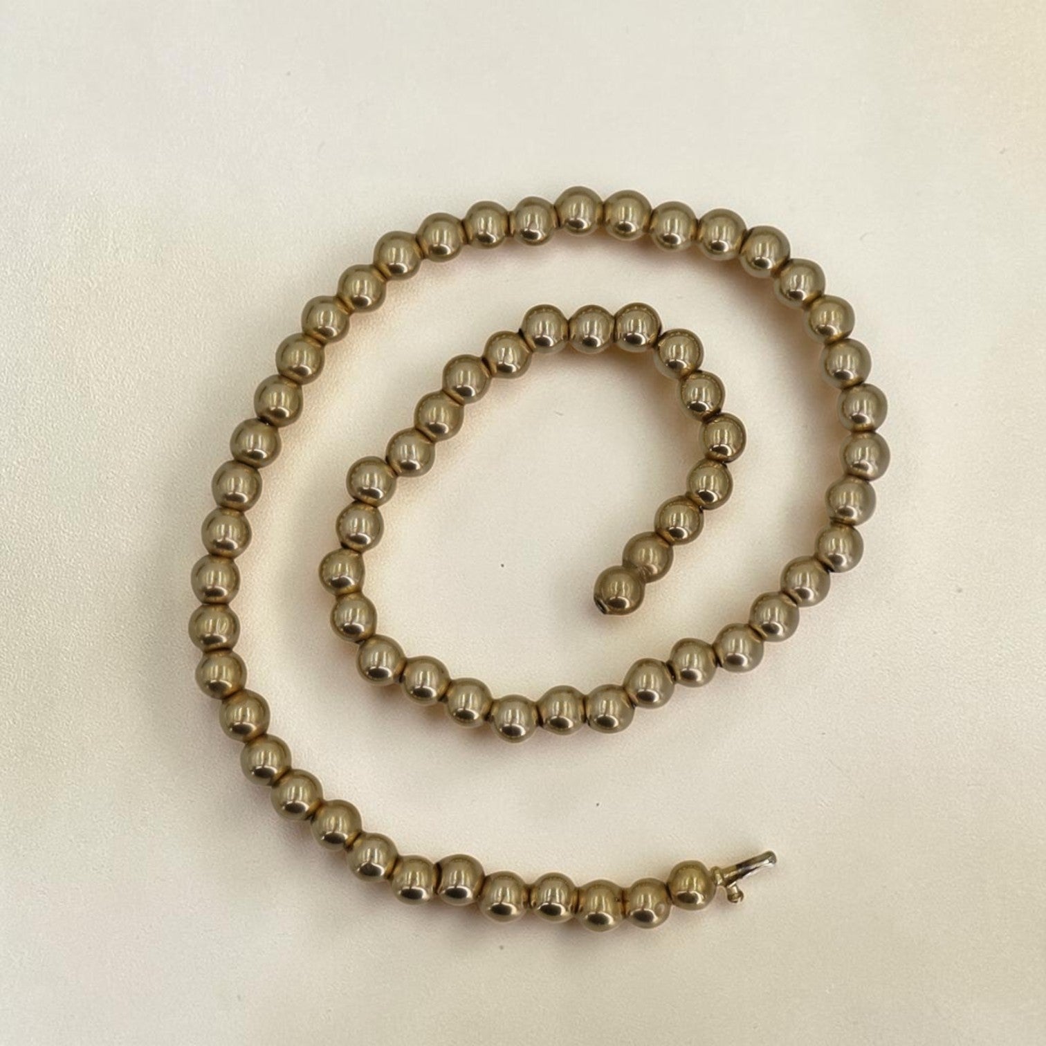 Antique Victorian Gold Bead Necklace | 14K Beads, Restored 16"