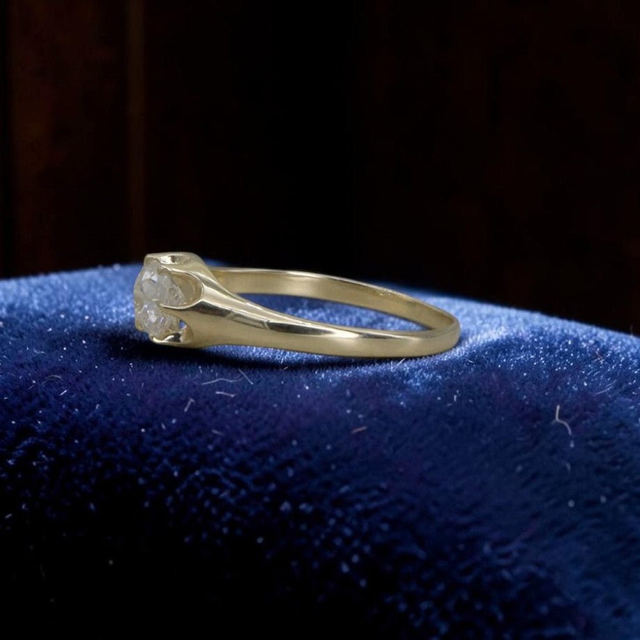Victorian Belcher Engagement Ring — 14K Gold, 0.55ct Antique Old Mine Cut Diamond, Made to Order | Petra Star Bridal - Petra StarEngagement Ring