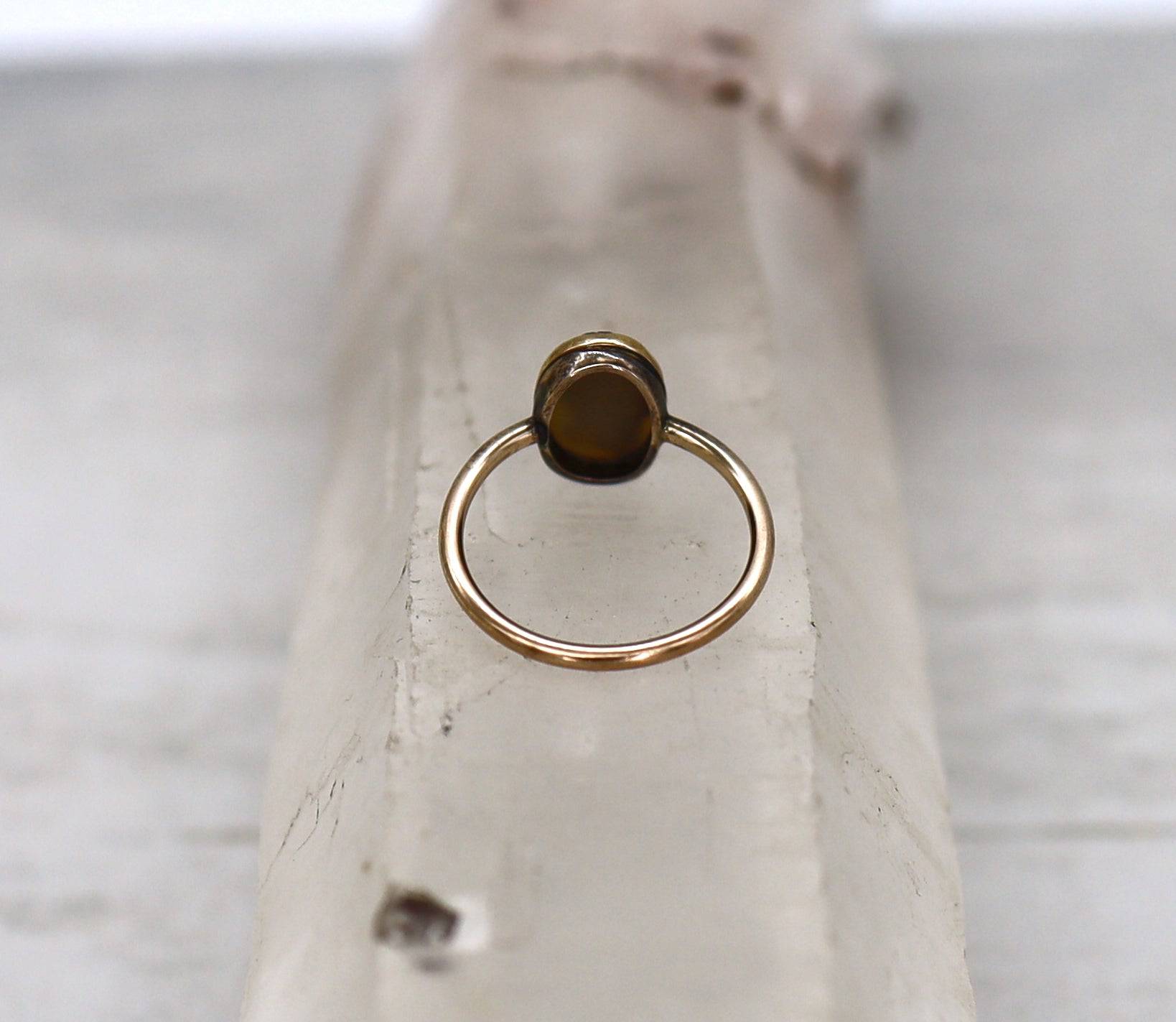 Victorian Blackamoor Ring Agate Cameo 14k Gold - Petra Star