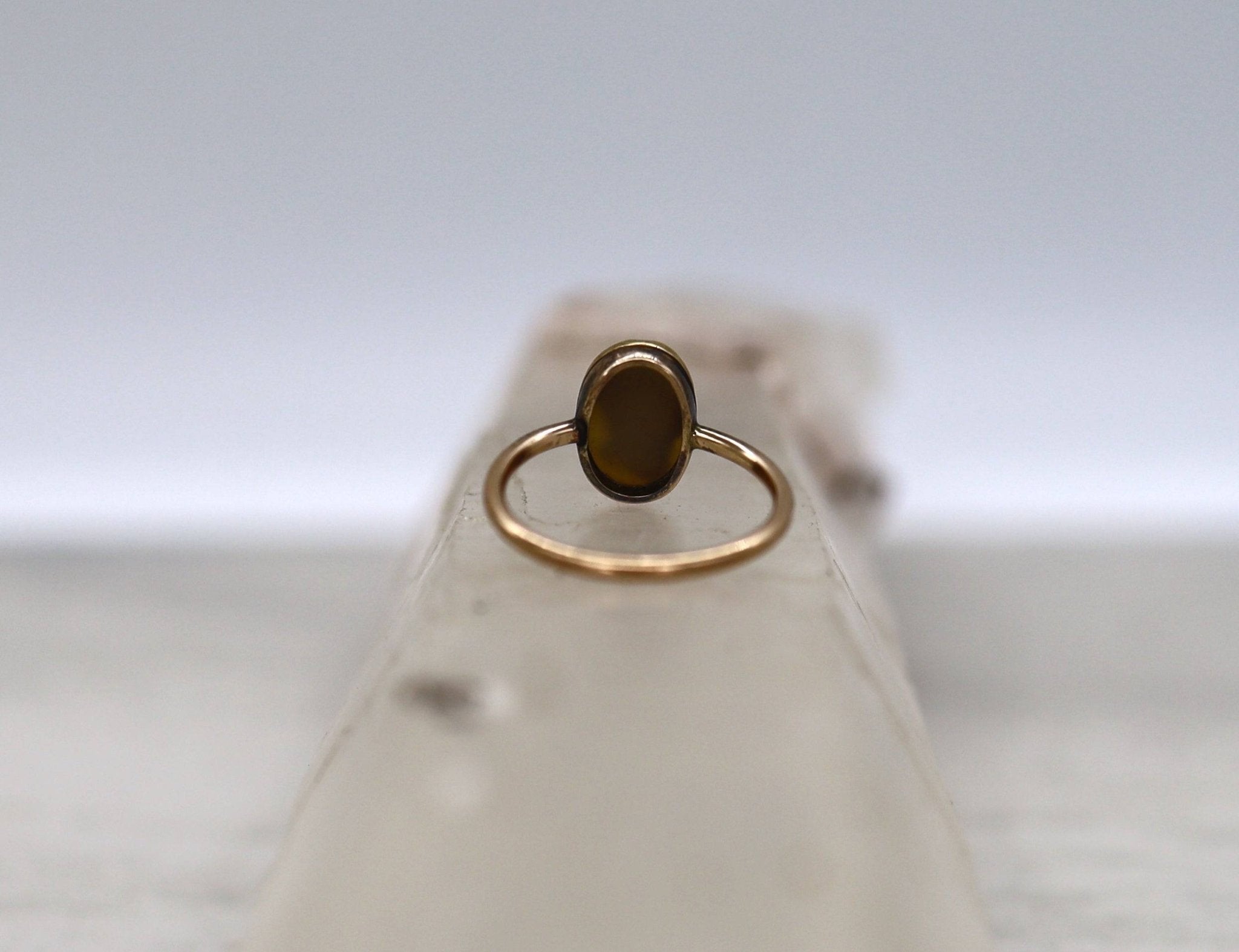 Victorian Blackamoor Ring Agate Cameo 14k Gold - Petra Star