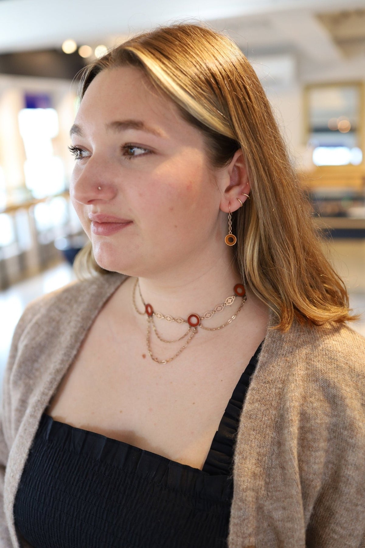 Victorian Carnelian Bib/Festoon Necklace - Petra Star