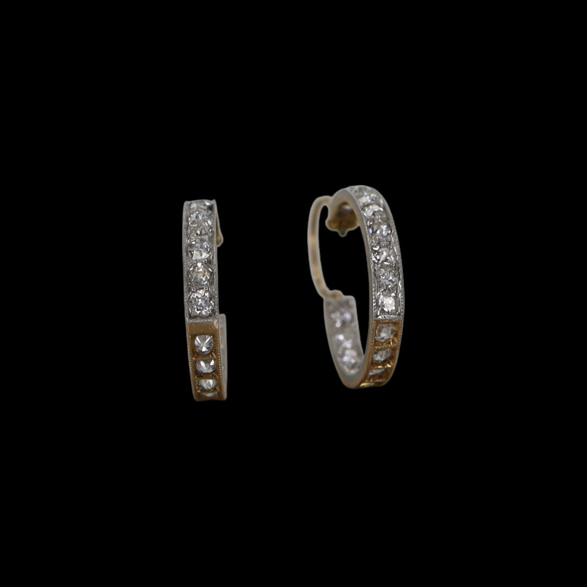 Victorian Diamond Inside Out Hoop Earrings - Petra Star