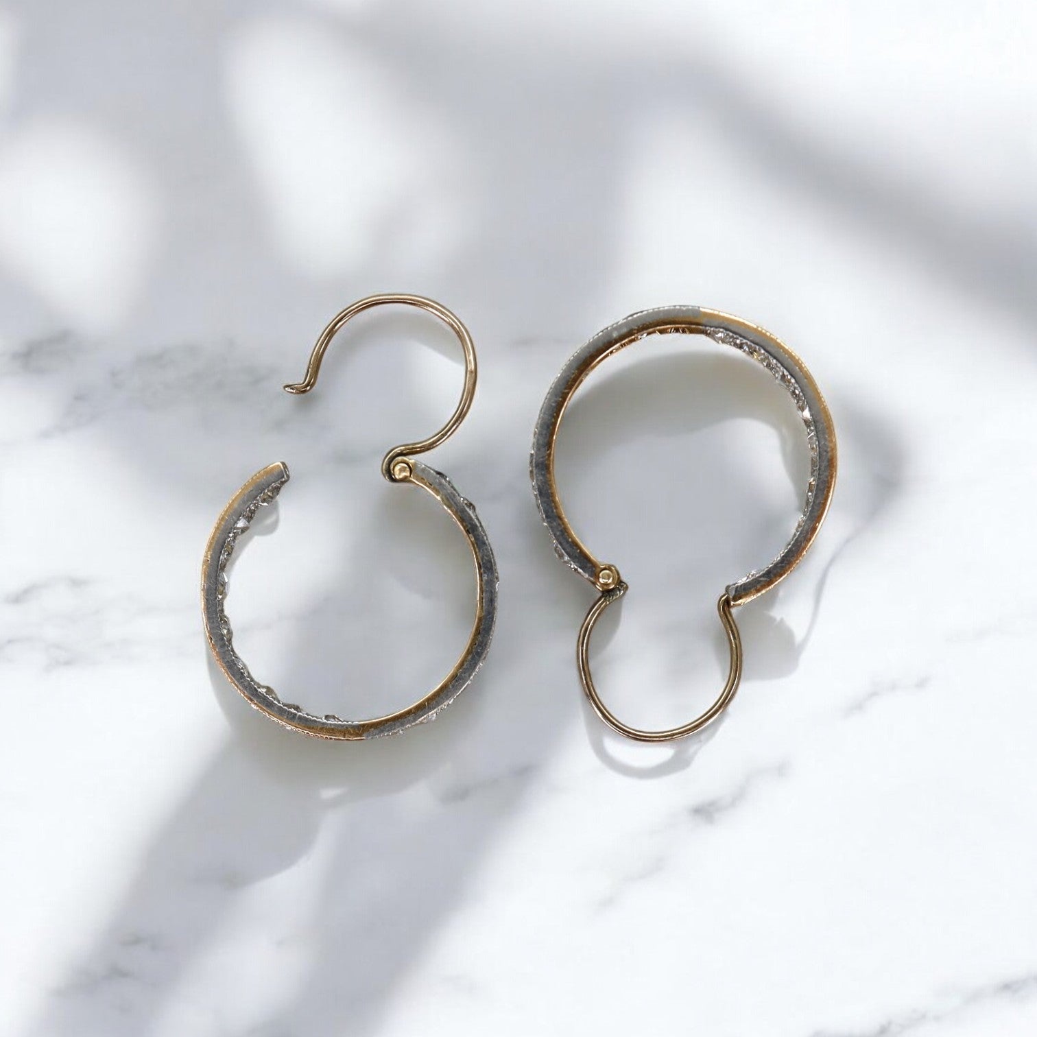 Victorian Diamond Inside Out Hoop Earrings - Petra Star