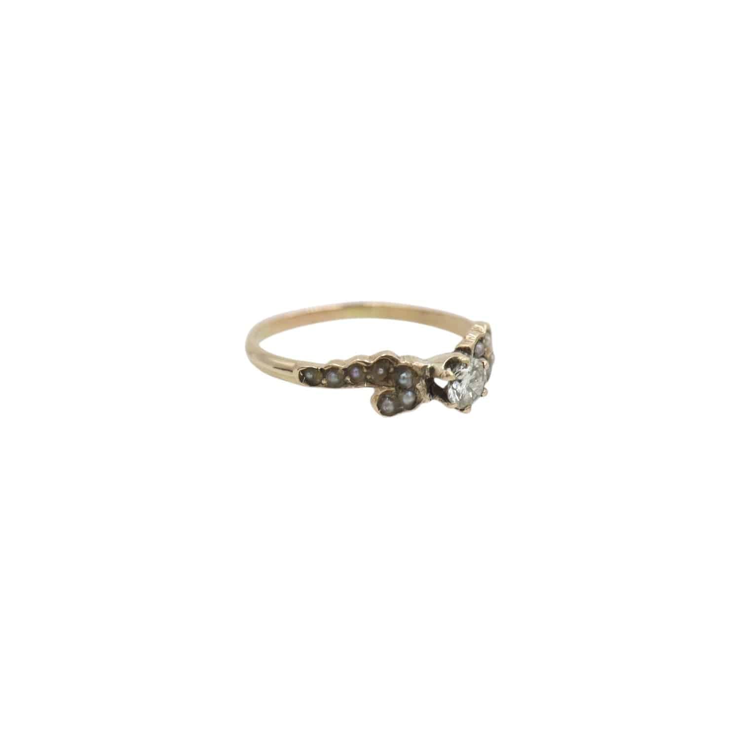 Victorian Diamond Ring with Pearls & Diamonds - Petra Star
