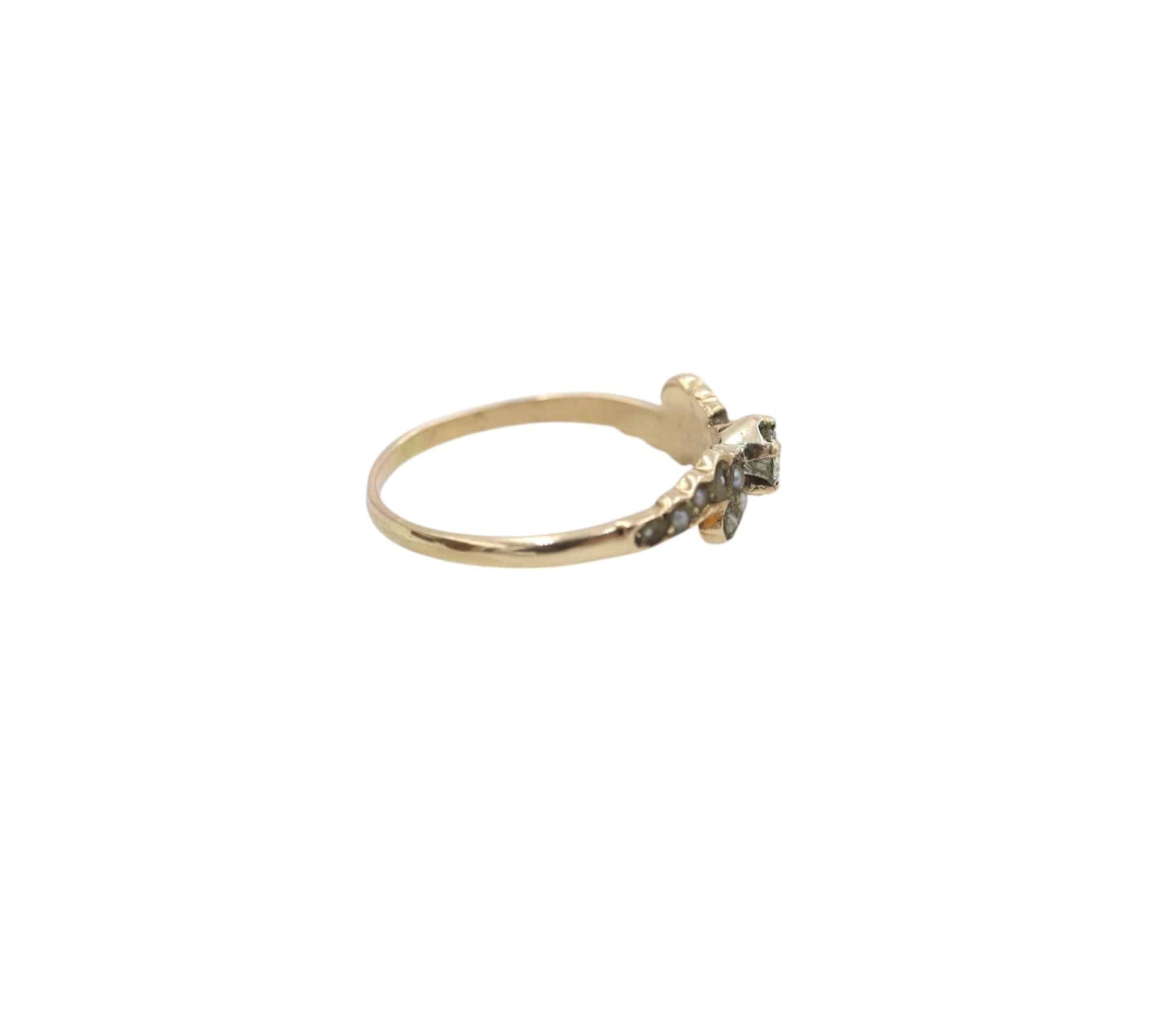 Victorian Diamond Ring with Pearls & Diamonds - Petra Star