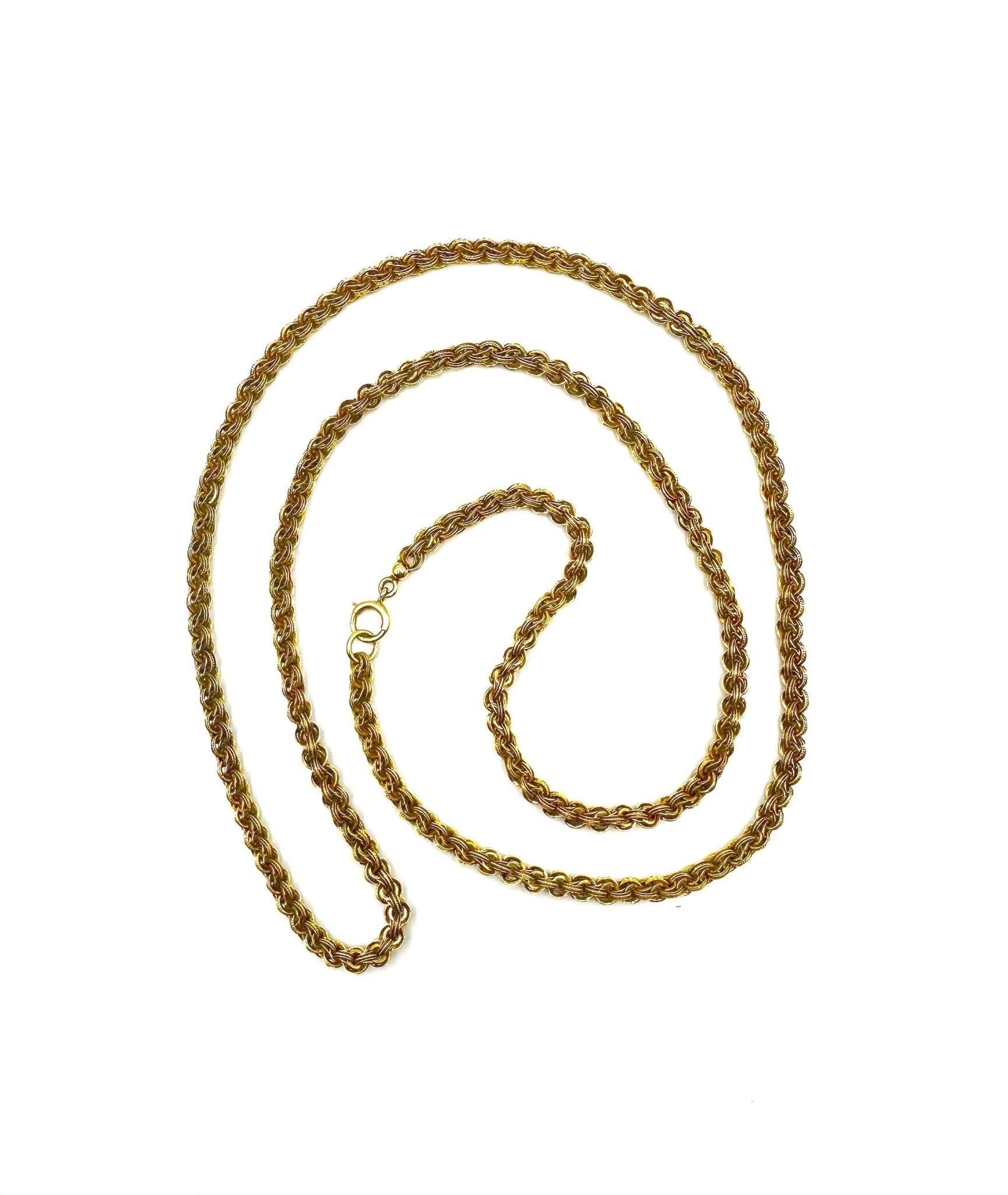 Victorian Necklace 14k Gold Victorian Heavy Slide Chain 5.1 mm Wide 30.5" & 32.5" Length - DK232 - Petra Star