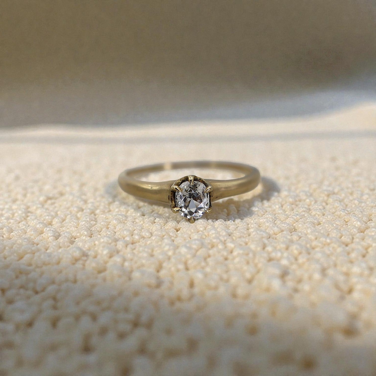 Victorian Old Mine-Cut Diamond Solitaire Ring - Petra Star