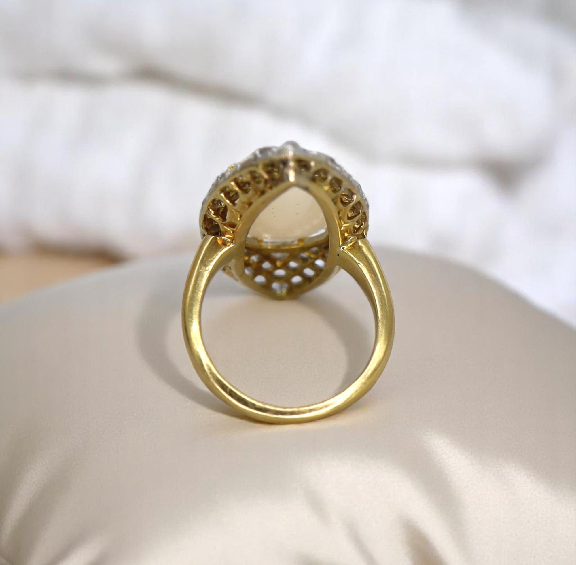 Victorian Opal & Diamond Navette Ring - Petra Star