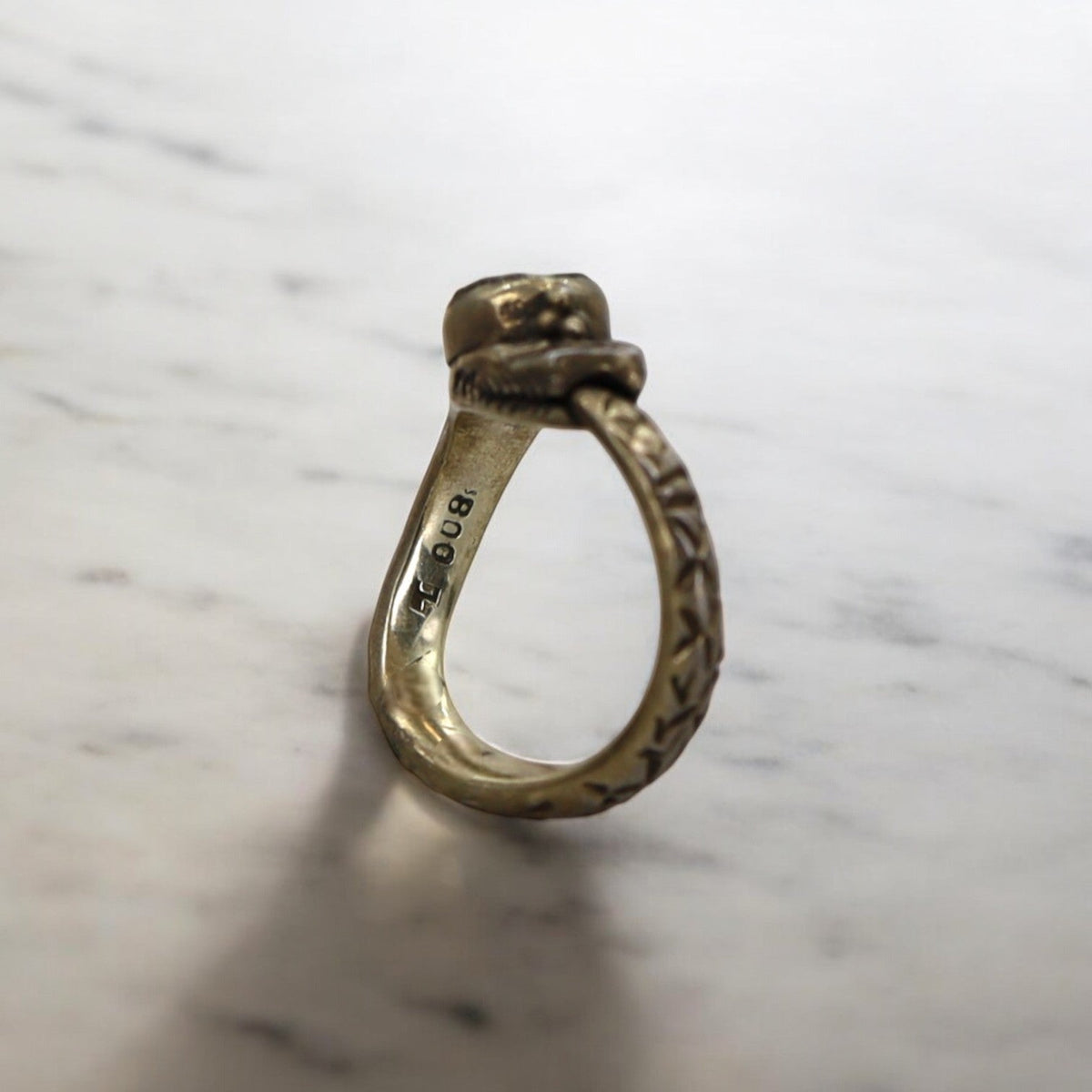Victorian Ouroboros Snake Moonstone Ring - Petra StarRing