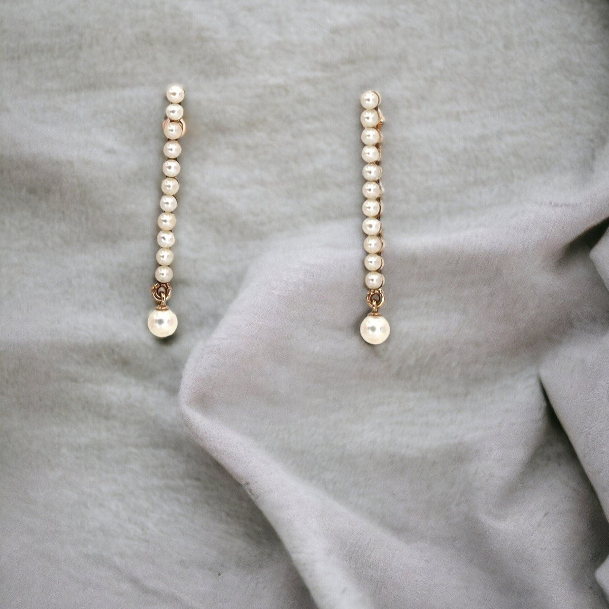 Victorian Pearl Earrings in 14k Rose Gold - Petra Star