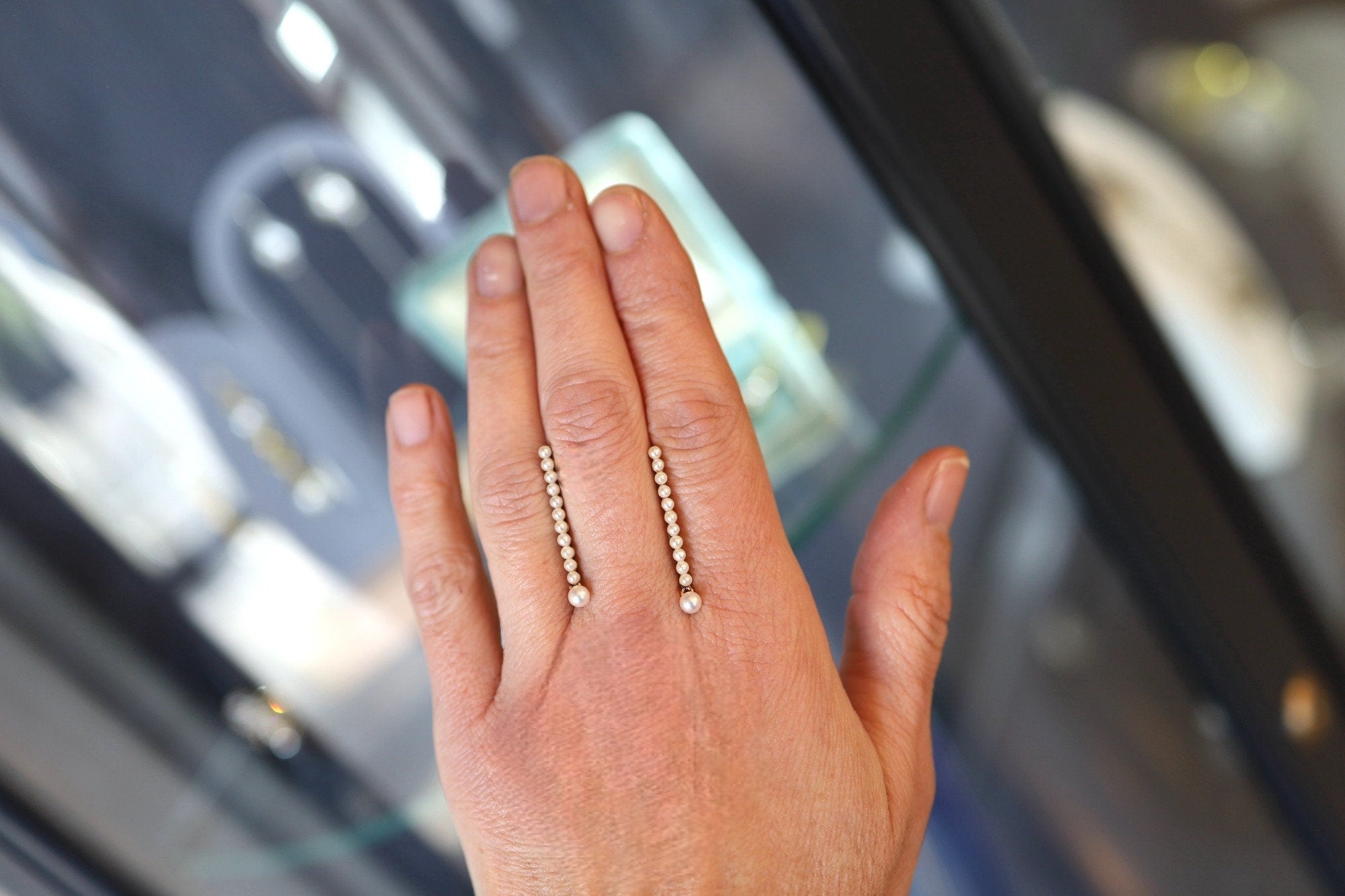 Victorian Pearl Earrings in 14k Rose Gold - Petra Star