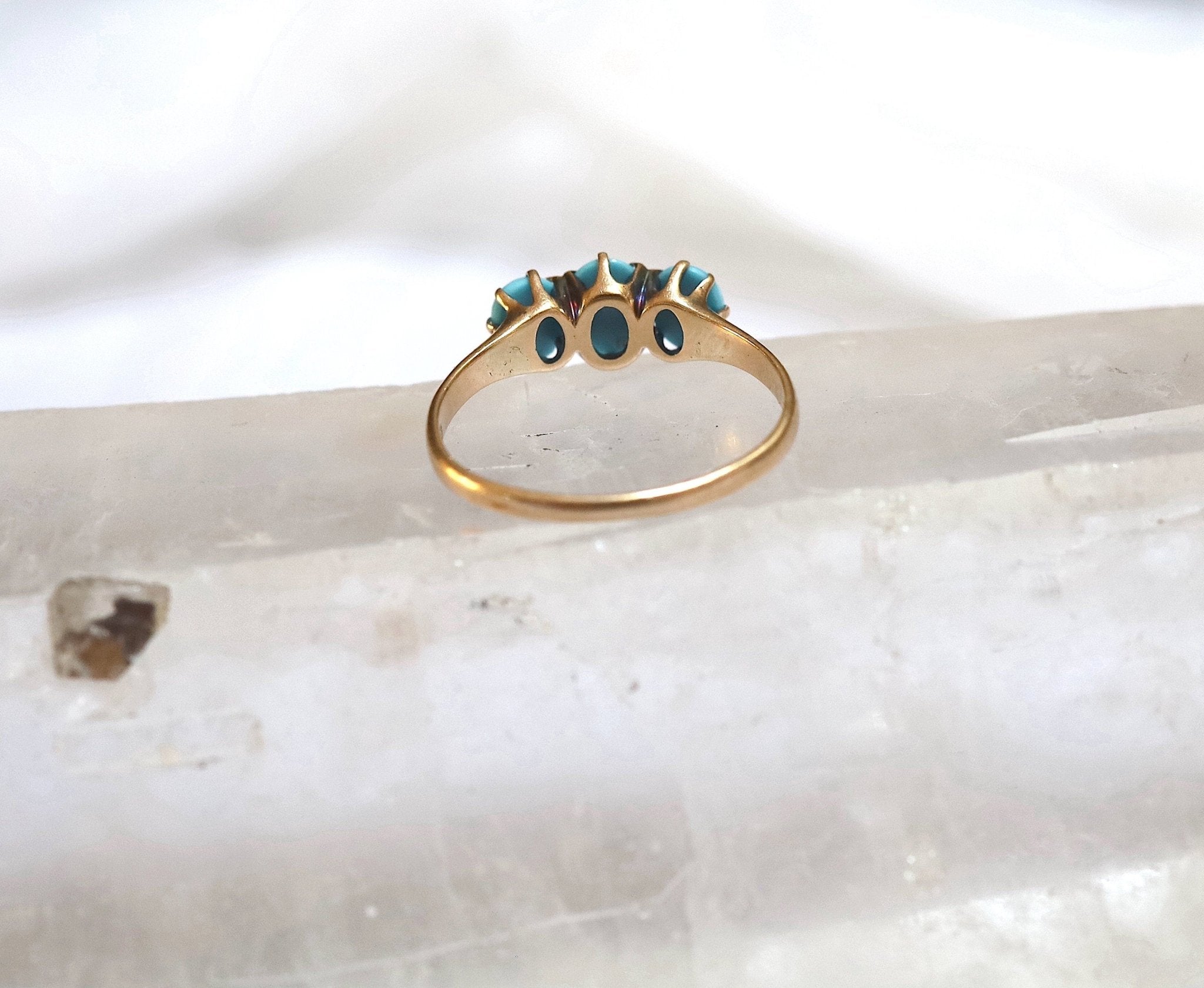 Victorian Three-Stone Turquoise Ring - Petra Star