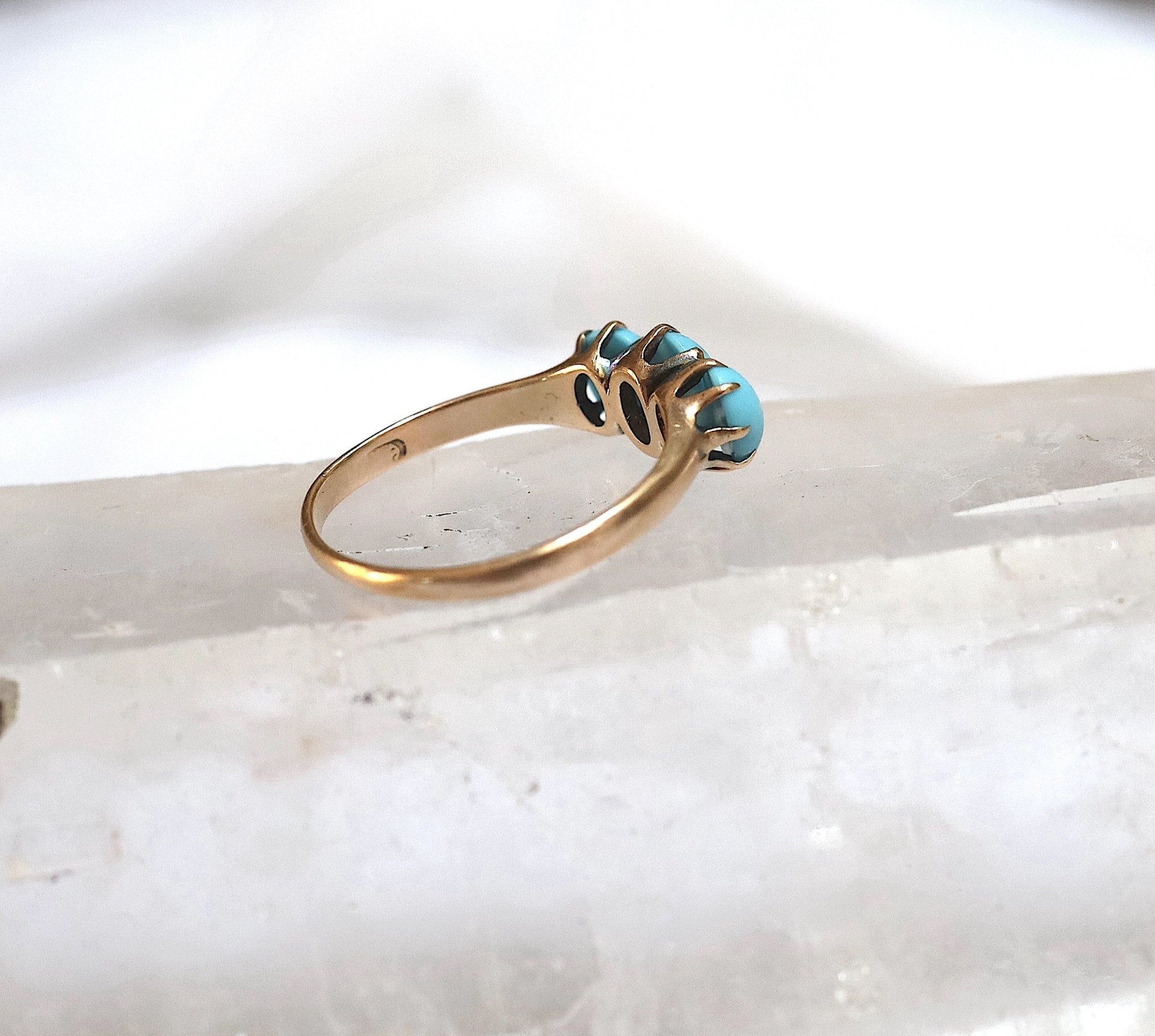 Victorian Three-Stone Turquoise Ring - Petra Star
