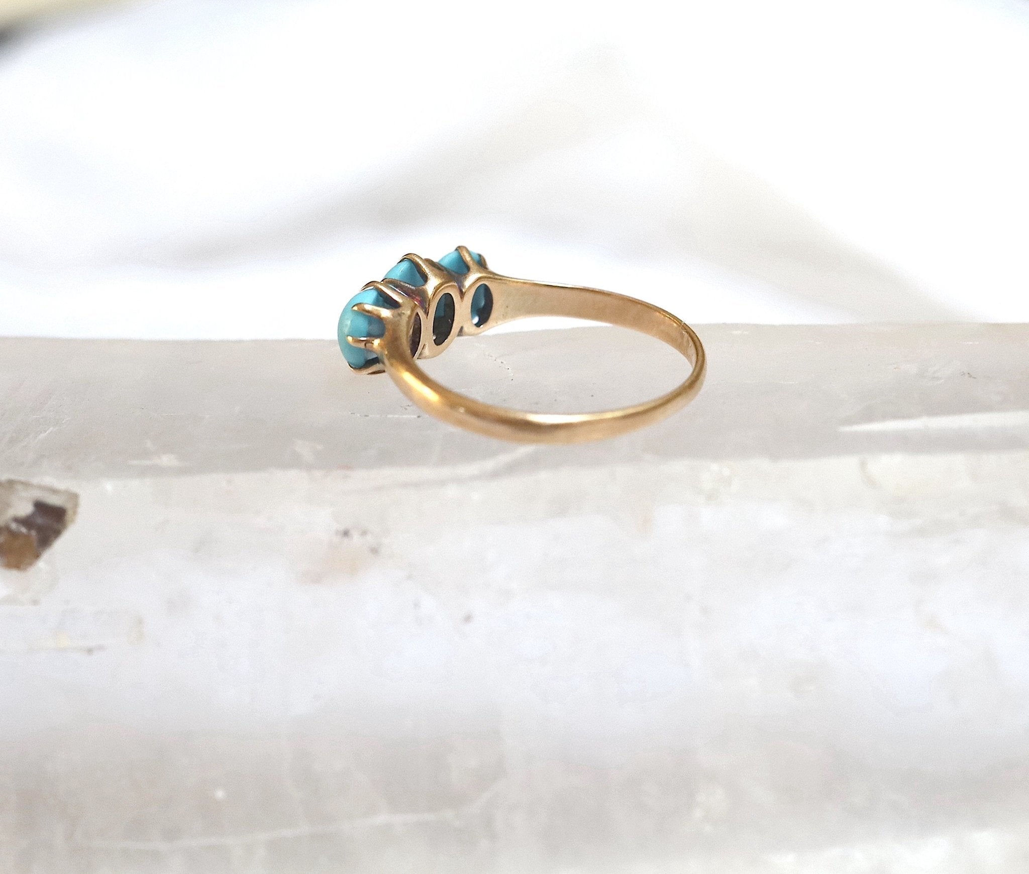 Victorian Three-Stone Turquoise Ring - Petra Star